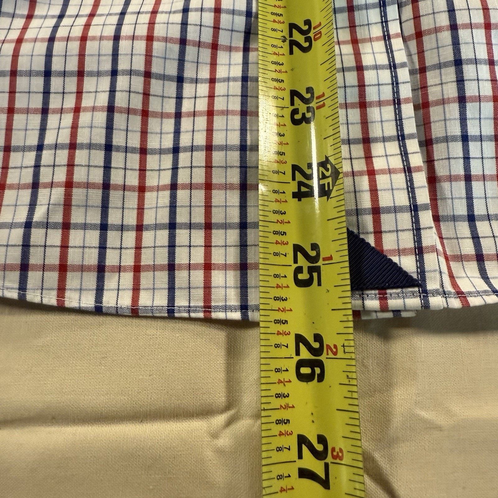 UNTUCKit UNTUCKit Kesser WF WrinkleFree Plaid Shirt Mens L White Red Size US L / EU 52-54 / 3 - 5 Thumbnail