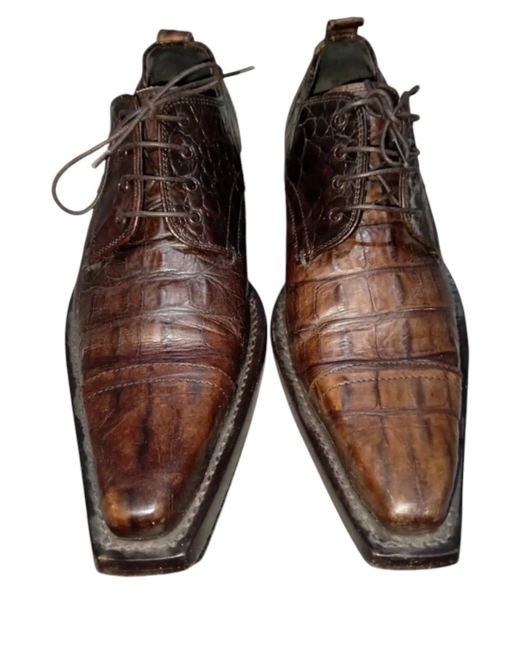 Dsquared2 S/S 2002 EMBOSSED CROCODILE SKIN LEATHER FORMAL SHOES Size US 7 / EU 40 - 2 Thumbnail