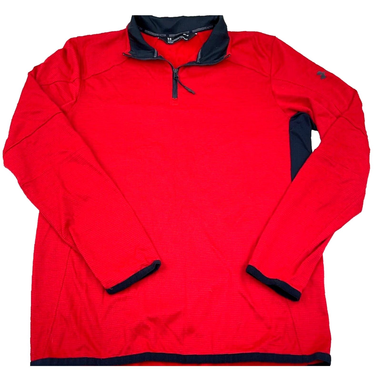 Under Armour Under Armour Sweatshirt Men Medium Red Black Pullover Mock Neck 1/4 Zip Moisture Wicking Lightweight Lined All Seasons Regular Fit Size US M / EU 48-50 / 2 - 2 Thumbnail