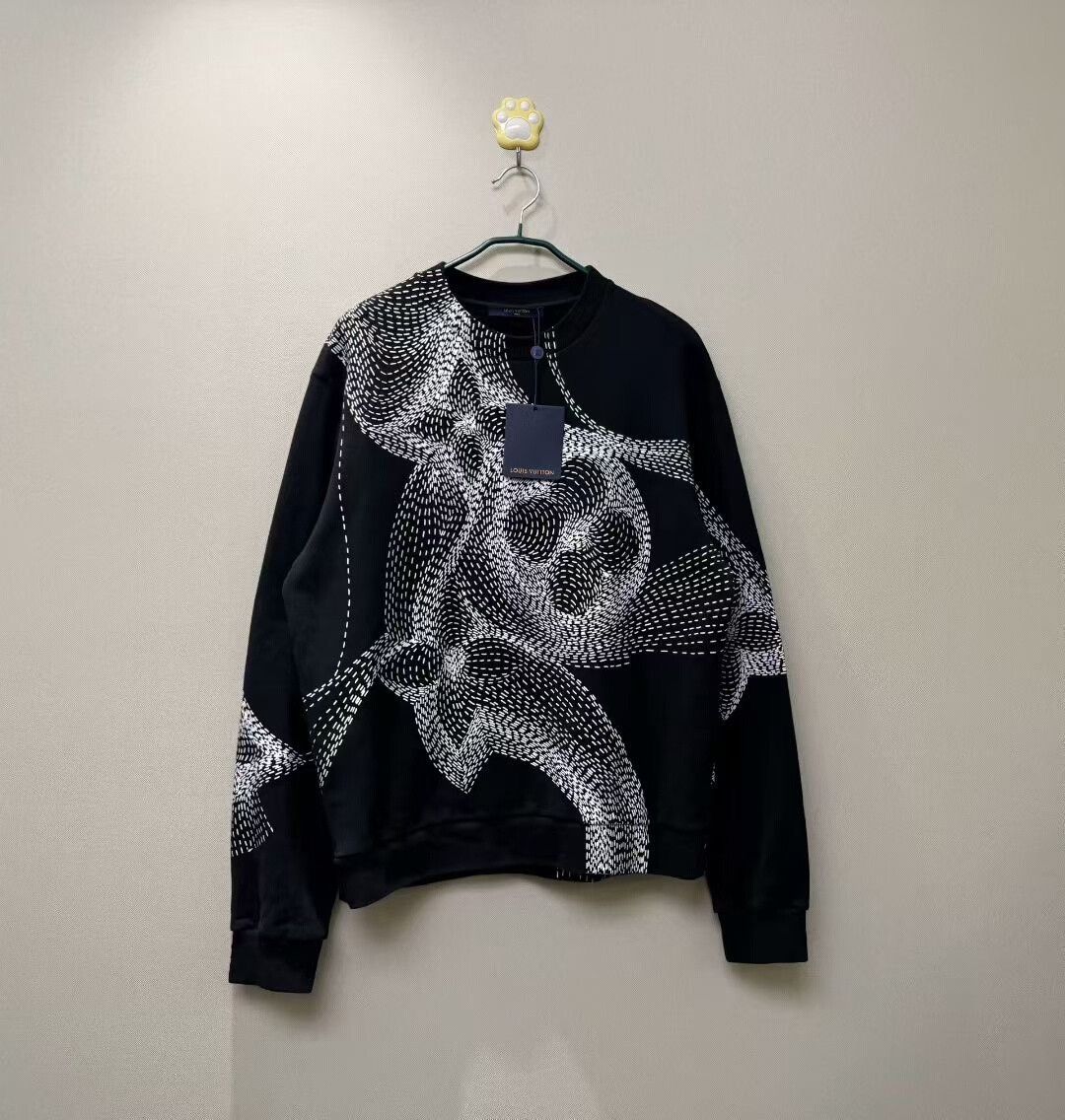 Louis Vuitton louis vuitton black floral logo sweatshirt Size US XL / EU 56 / 4 - 1 Thumbnail