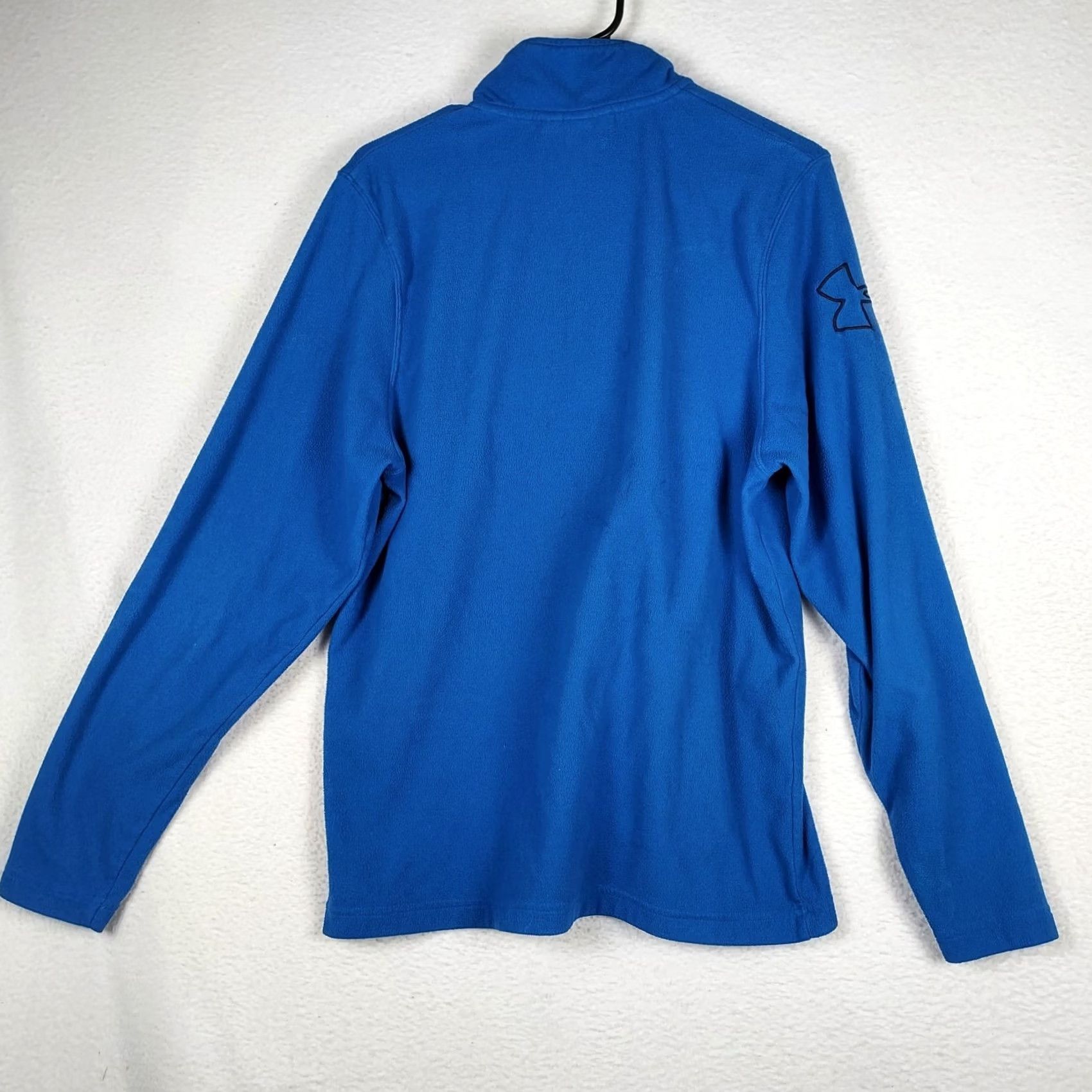 Under Armour Under Armour Mens Medium Blue 1/4 Zip Fleece Pullover Sweatshirt Mock Neck Loose Fit Size US M / EU 48-50 / 2 - 2 Thumbnail