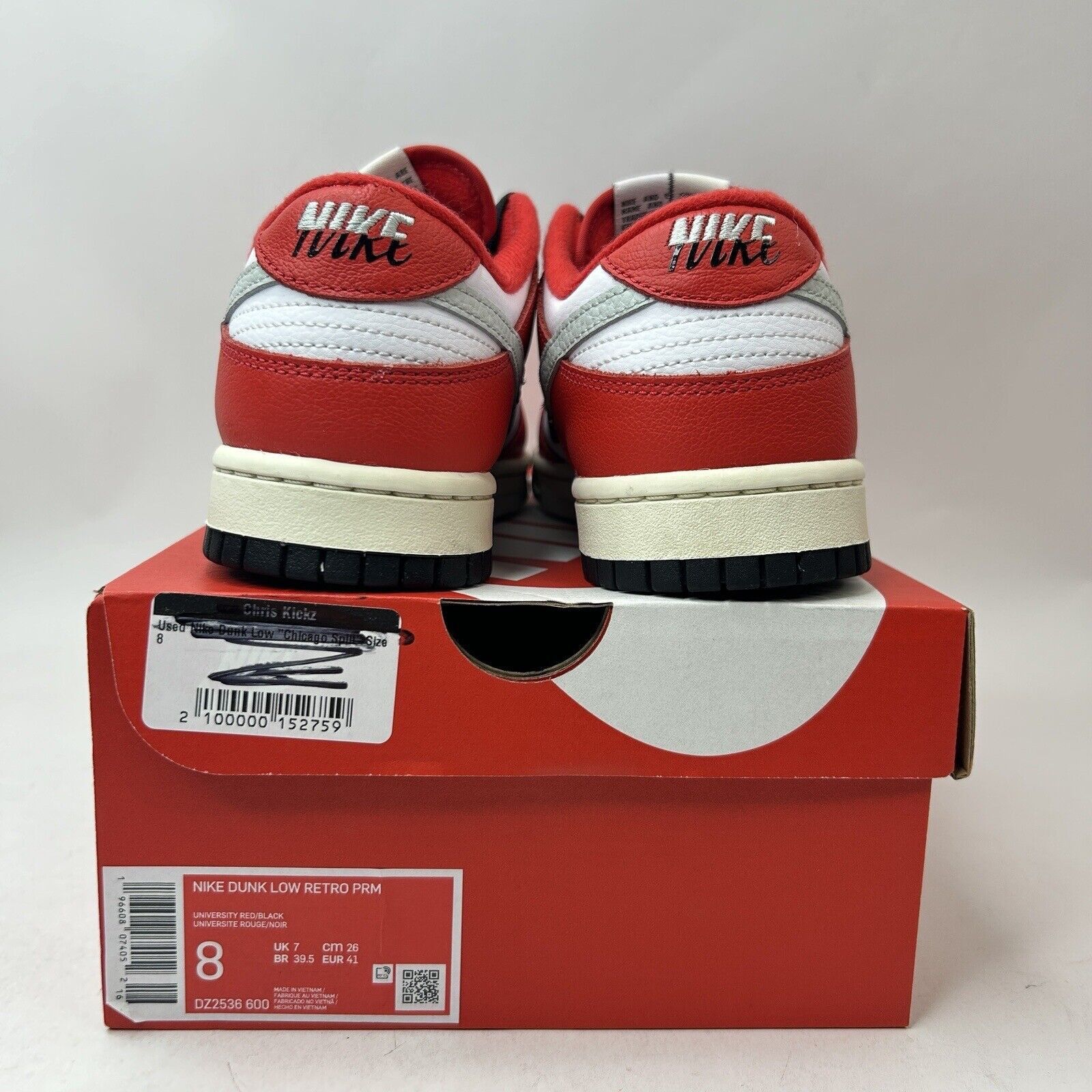 Nike Nike Dunk Low Retro PRM Split “Chicago/University Red” 2023 Size US 8 / EU 41 - 4 Thumbnail