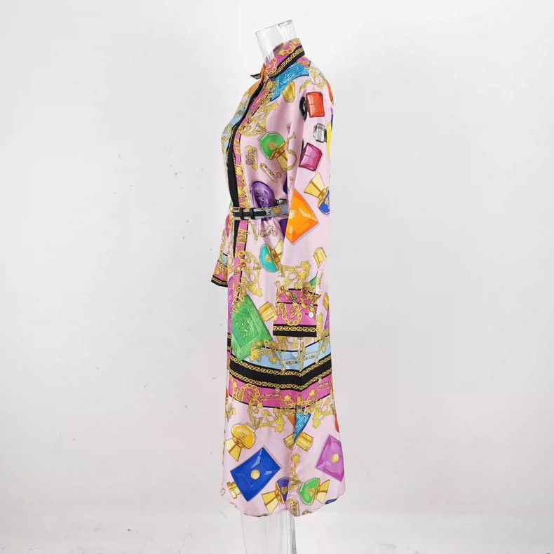 Versace Versace Mulberry silk water bottle print dress Size S / US 4 / IT 40 - 2 Thumbnail