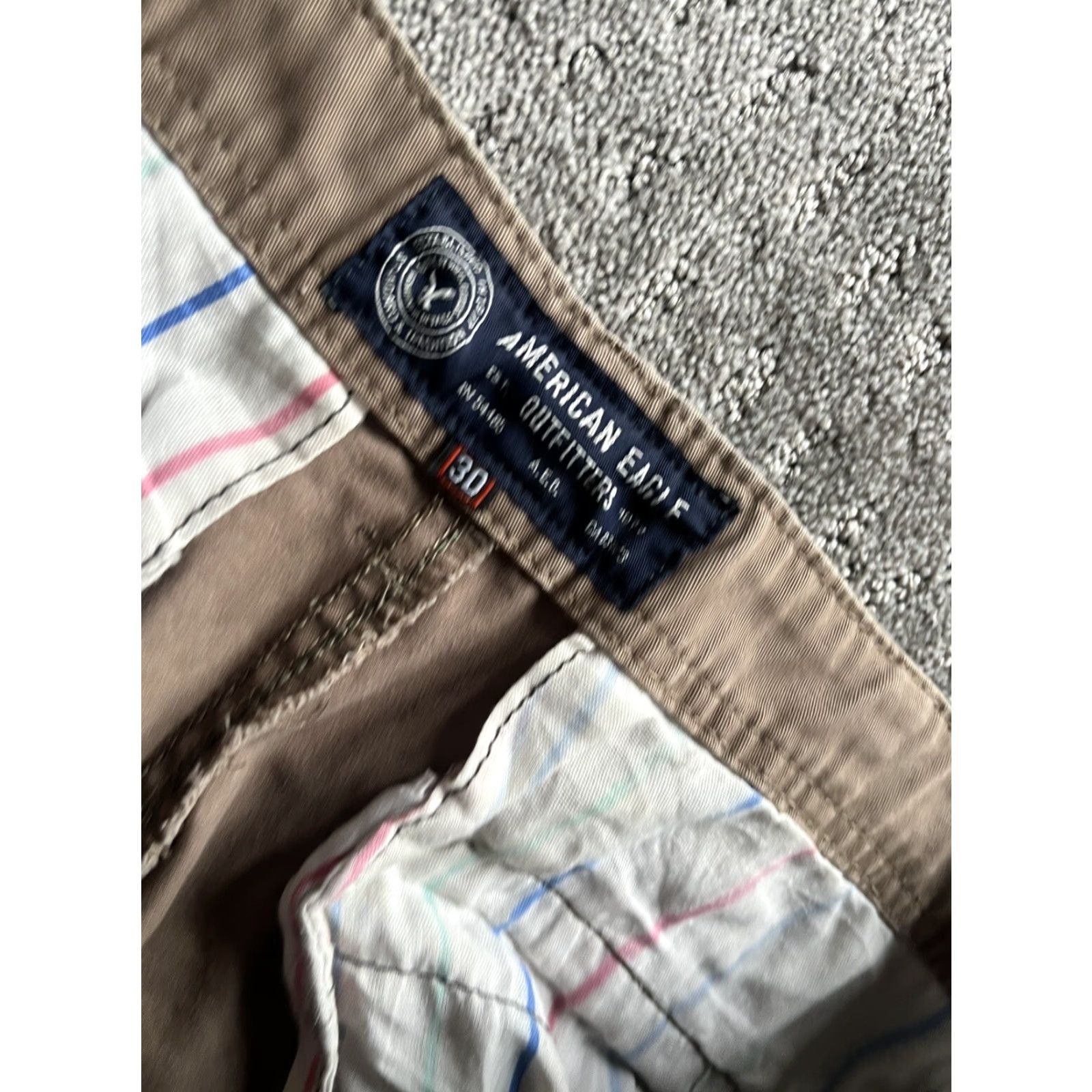 American Eagle Outfitters VINTAGE American Eagle AE Khaki Straight Leg Knit Chino Pants Men 30 Brown 100% Cotton Flats Front Belt Loops Regular Inseam 30" Size 30 Mens Size US 30 / EU 46 - 5 Thumbnail