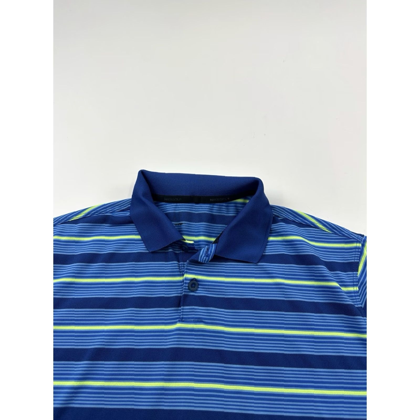 Nike Nike Shirt Mens Medium Blue Striped Golf Polo Dri-Fit Tour Performance Victory Size US M / EU 48-50 / 2 - 2 Thumbnail