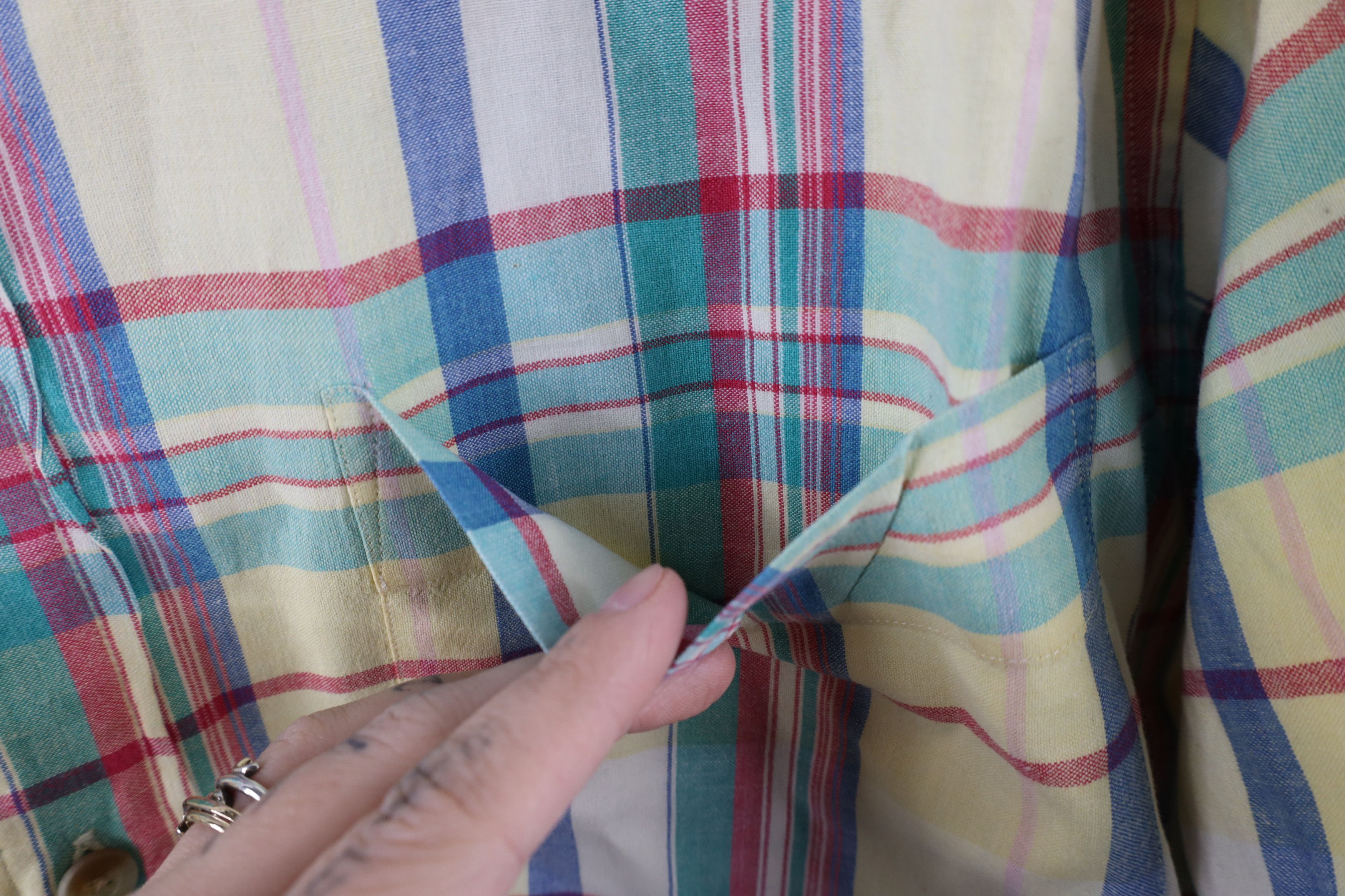 Lands' End × Vintage Vintage 90s Lands End India Madras Plaid Button Down Shirt Size US L / EU 52-54 / 3 - 5 Thumbnail