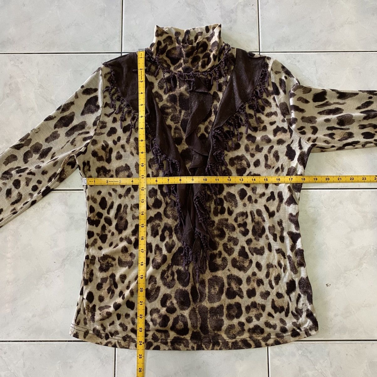 Vintage Vintage Boho Chic Ruffle Leopard Pussy Bow Blouse Japanese Size M / US 6-8 / IT 42-44 - 17 Thumbnail