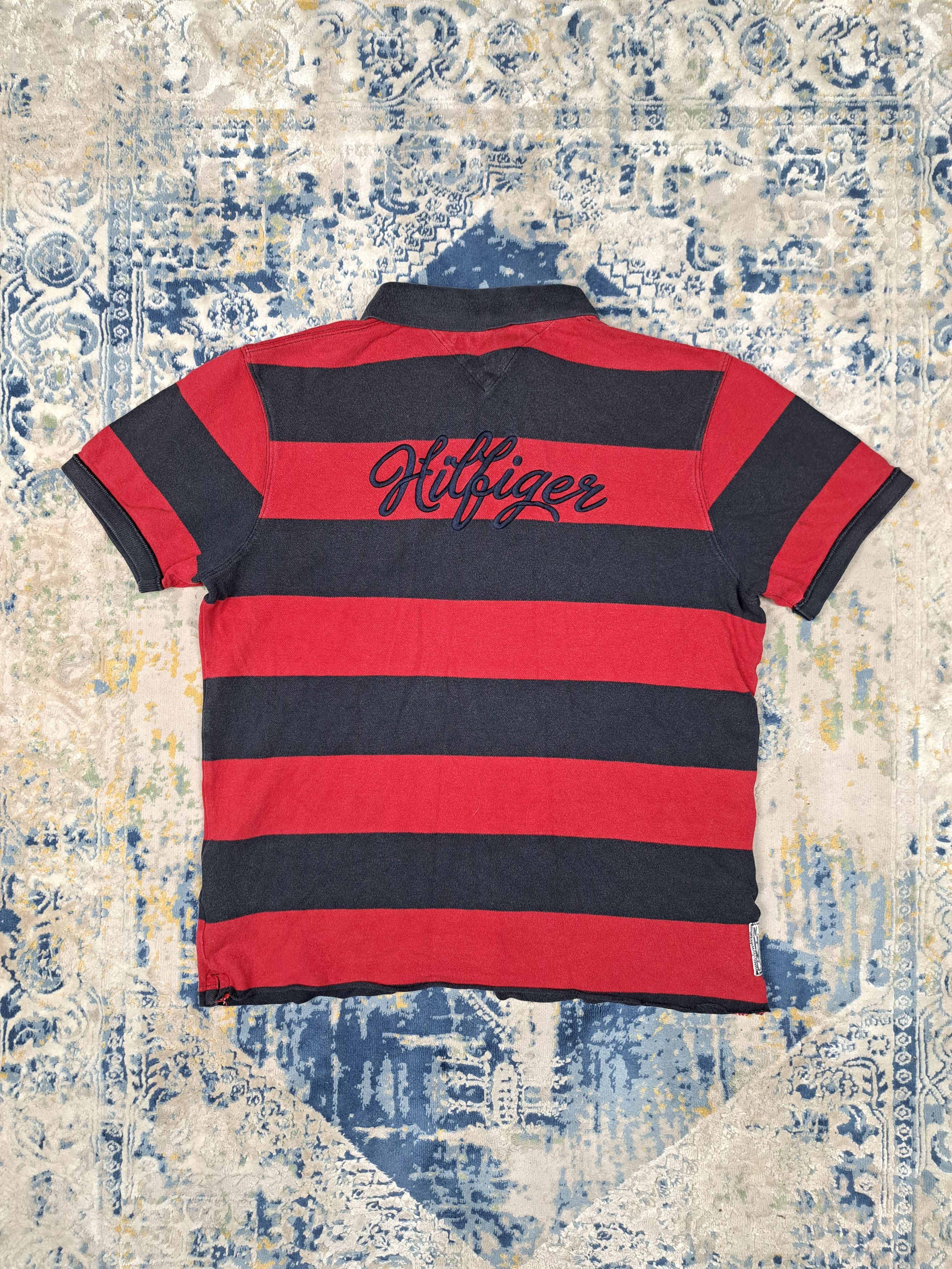 Tommy Hilfiger Hilfiger Spellout Logo Striped Rugby Polo Shirt y2k Drip Size US XL / EU 56 / 4 - 1 Thumbnail