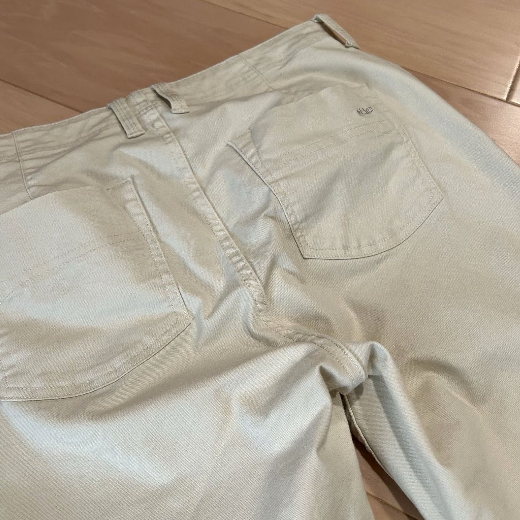 Vintage Stio Utility Patch Pocket Twill Pant Womens 10 Tan Straight Leg Flat Front Zip Button Size 32" / US 10 / IT 46 - 4 Thumbnail