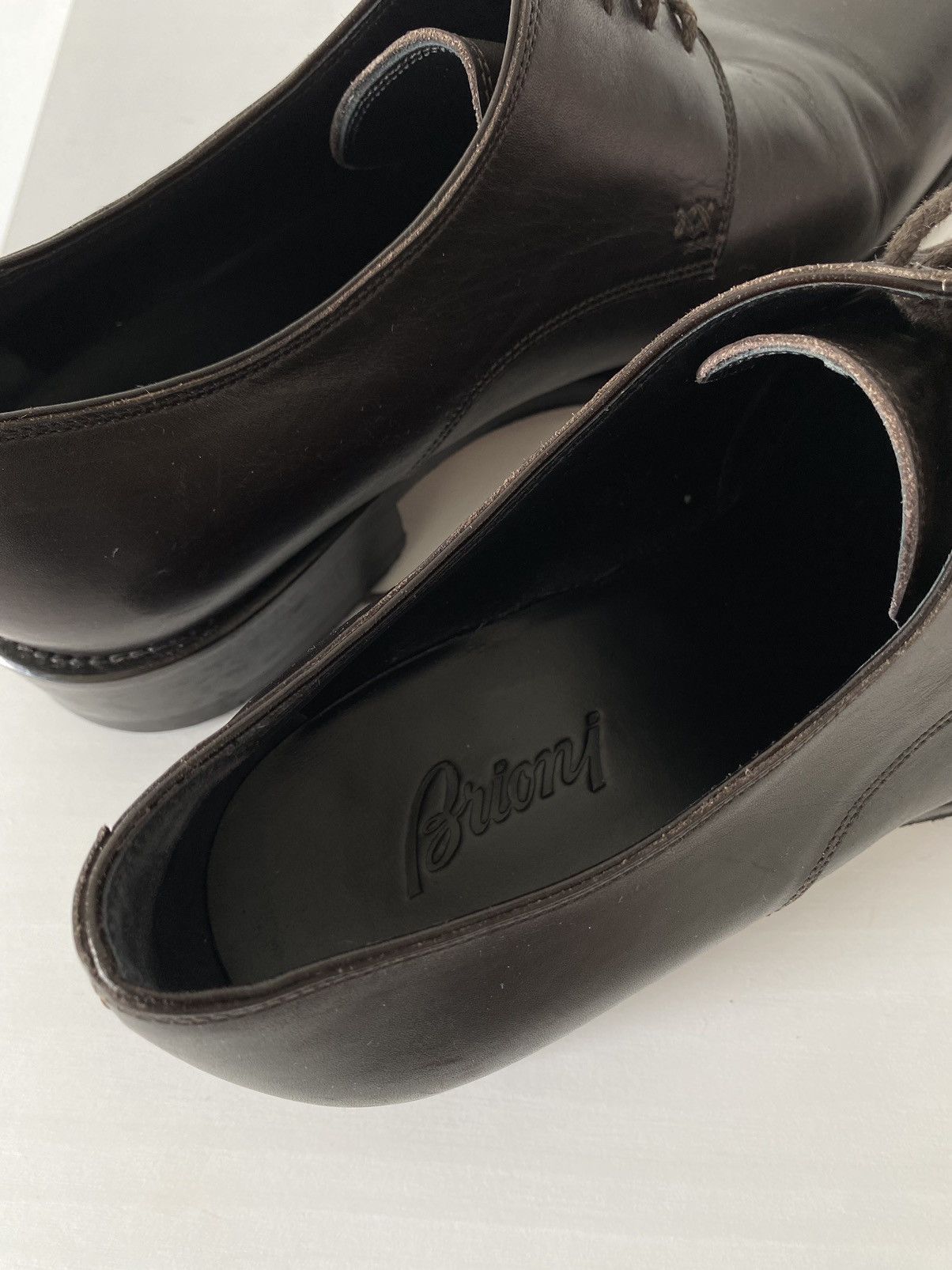 Brioni Brioni Leather Brown Lace up Derby Shoes, Size: 8 Size US 8 / EU 41 - 9 Thumbnail