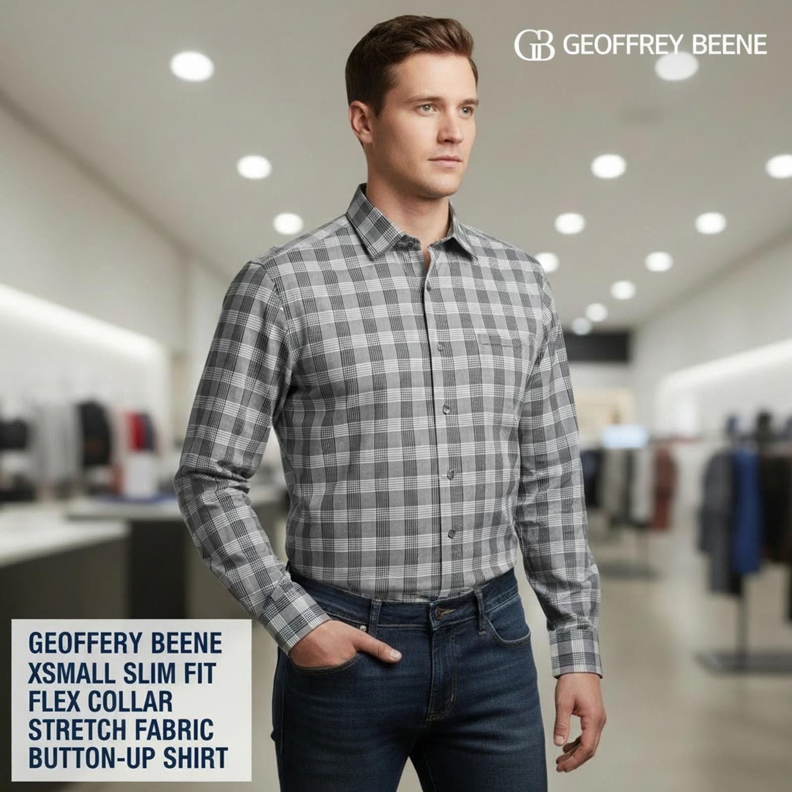 Other Geoffrey Beene XSmall Slim Fit Flex Collar Stretch Fabric GY Size US XS / EU 42 / 0 - 2 Thumbnail