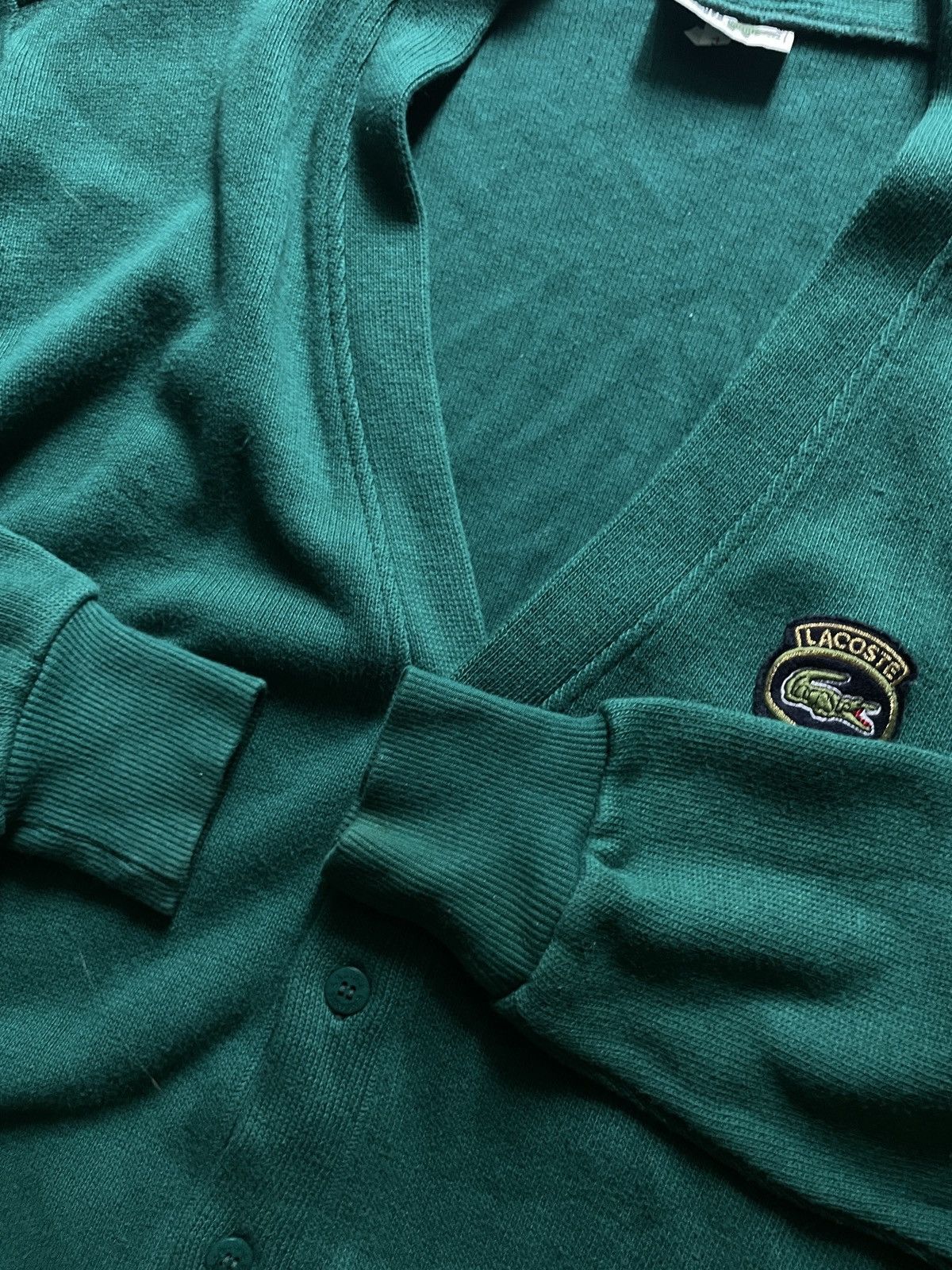 RARE 90s Vintage Lacoste Club Chemise Knit Cardigan Sweater