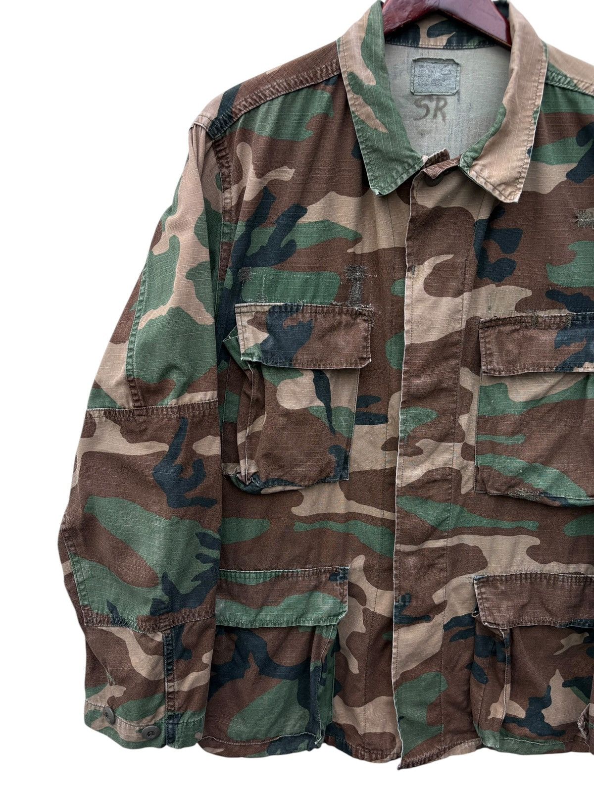 Vintage Vintage 80s US Military Camo Jacket Woodland Cotton Coat Size US S / EU 44-46 / 1 - 5 Thumbnail