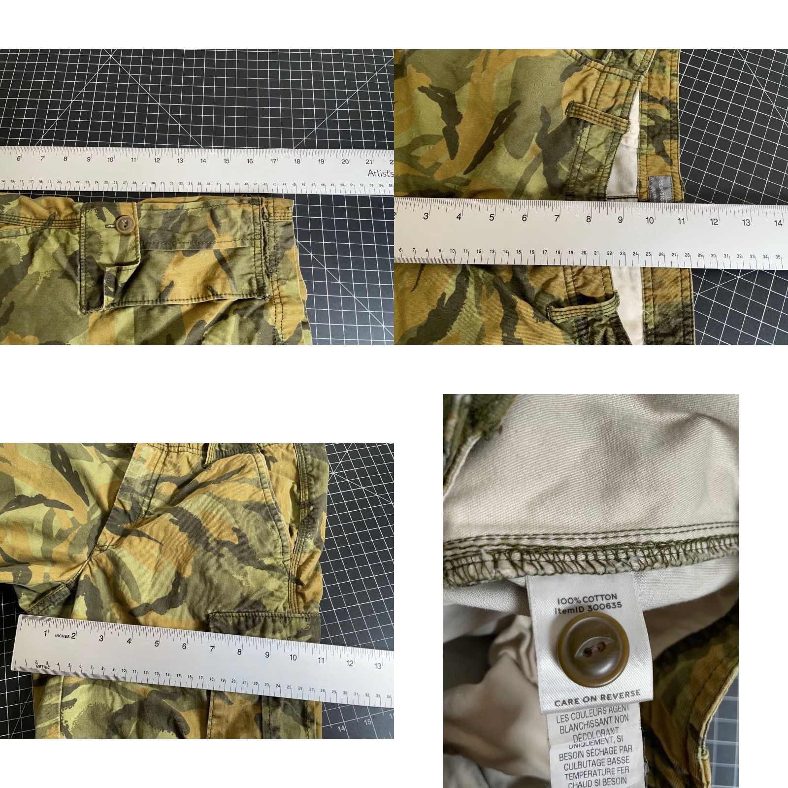 Vintage VINTAGE L.L. Bean Cargo Shorts Men's 30 x 9 Green Camo Cotton Slim Fit Casual Outdoor Size US 30 / EU 46 - 8 Thumbnail