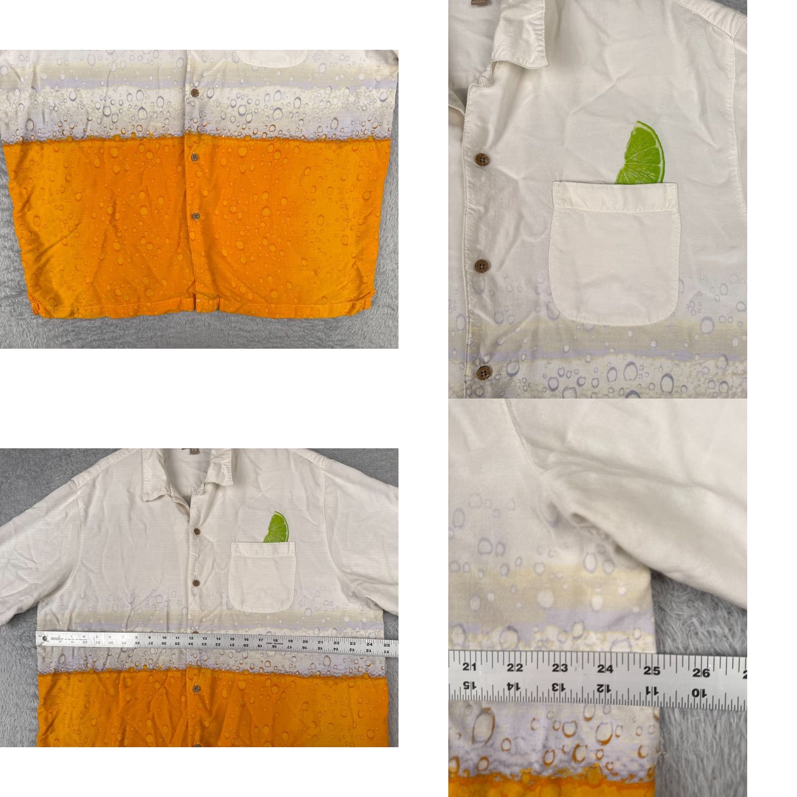 George VINTAGE George Shirt Mens XL Orange White Beer Lime Bubbly Hawaiian Cerveza Size US XL / EU 56 / 4 - 8 Thumbnail