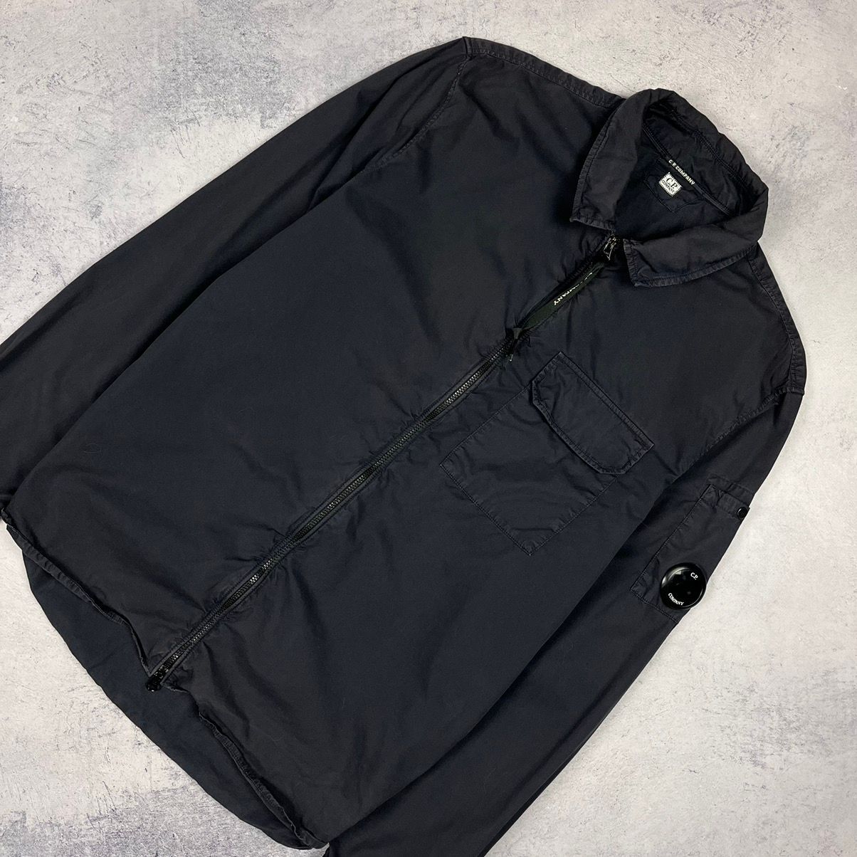 Pre-owned C P Company Zip Overshirt In Navy