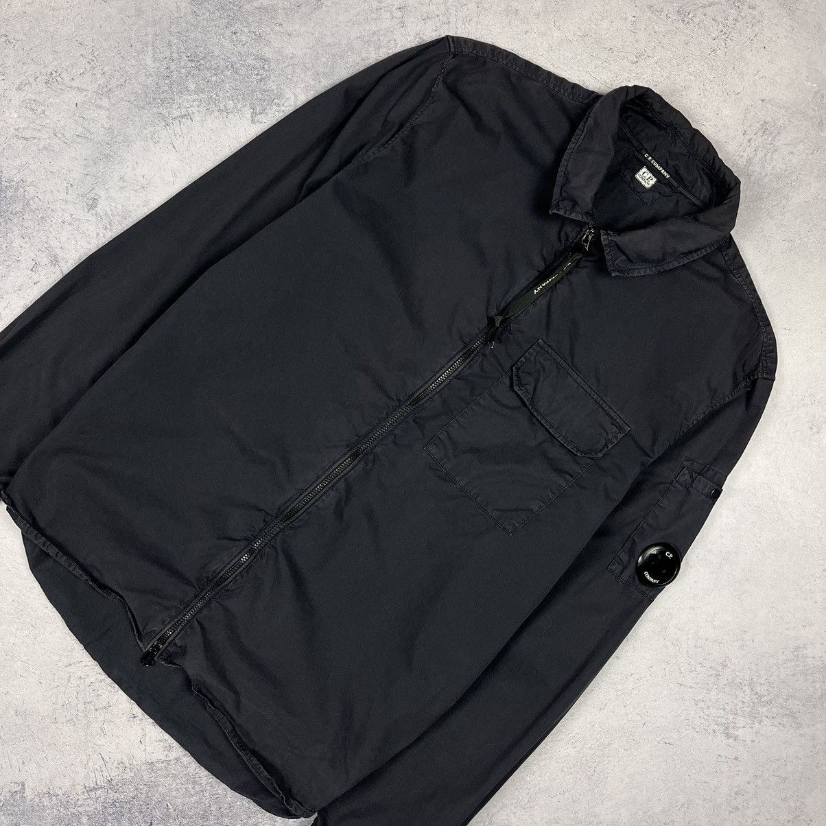 image of C P Company Zip Overshirt in Navy, Men's (Size Large)