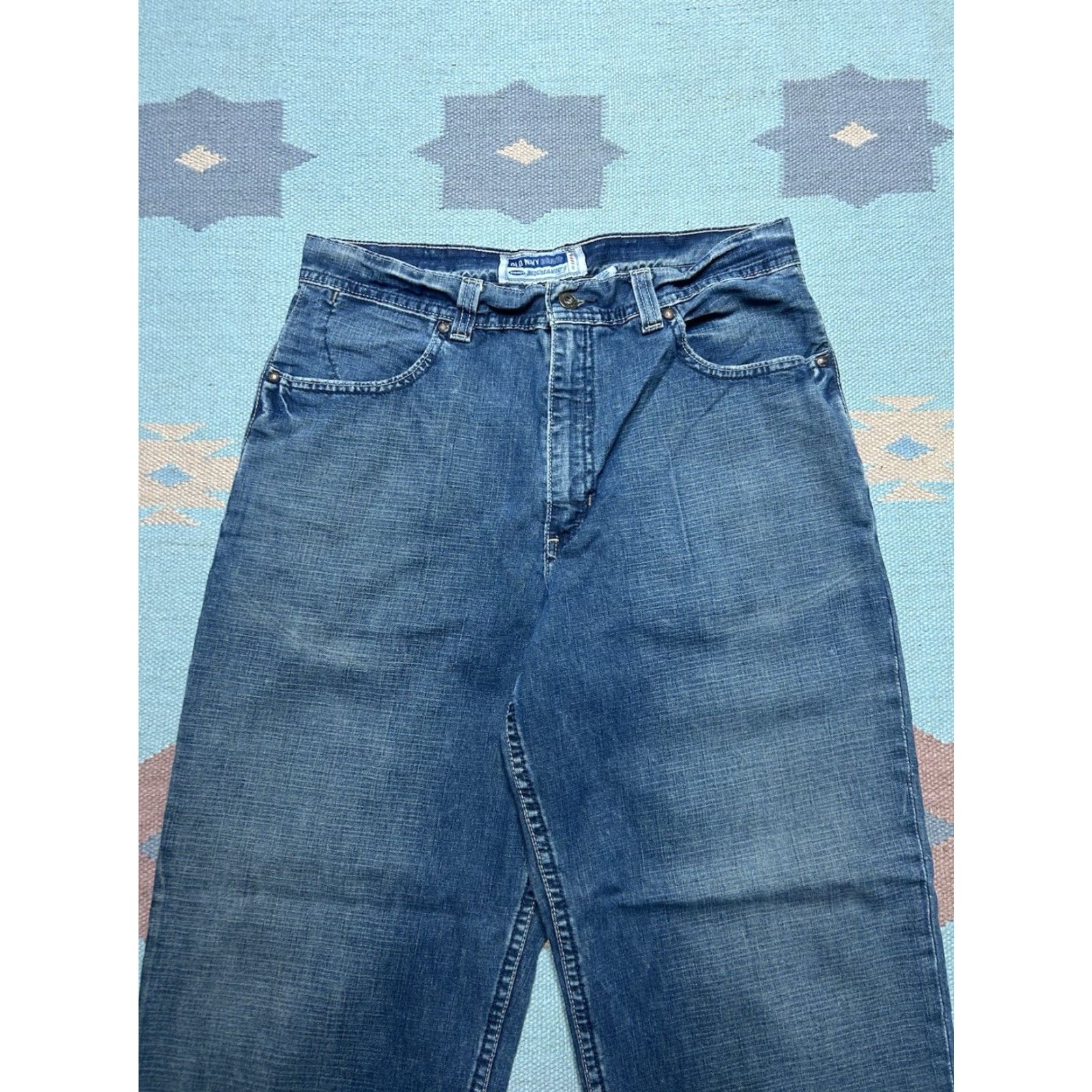 Old Navy VINTAGE Old Navy Jeans Men 32x30 Denim Wide-Leg Mechanics Baggy Skater Workwear Blue Size US 32 / EU 48 - 7 Thumbnail