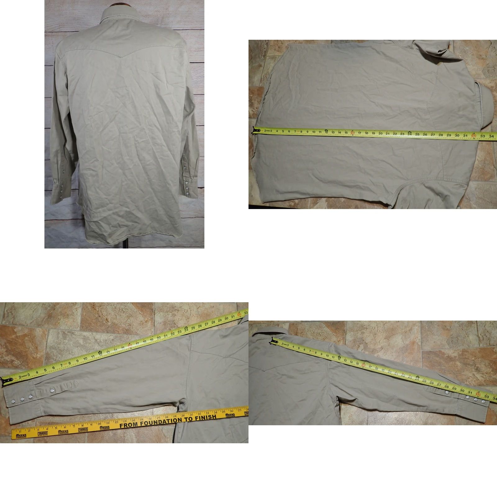 Wrangler VINTAGE Wrangler Men's Western Shirt XL Brown Cotton Pearl Snap Brushpopper Cowboy Workwear 50 Inches Chest Size US XL / EU 56 / 4 - 8 Thumbnail