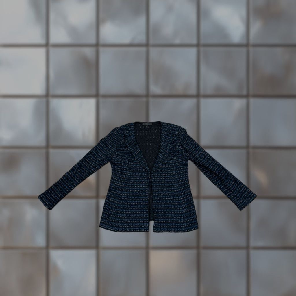 St. John St. John Blazer Jacket Shirt Knit Wool Blend Hook Eye | Multicolor | Size 10 | Women’s Regular Short Sleeve Long Sleeve Size L / US 10 / IT 46 - 1 Thumbnail