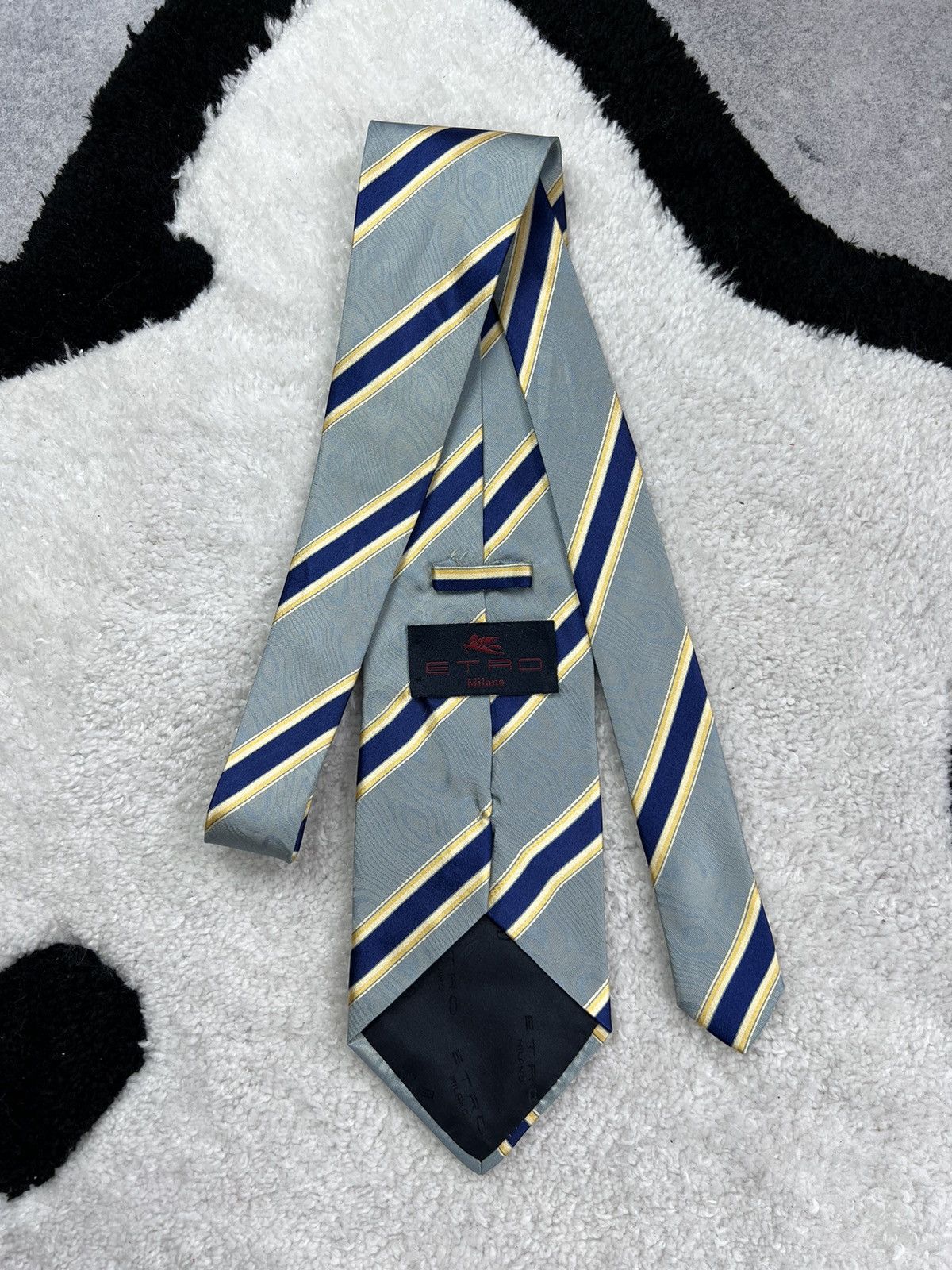 Etro Vintage Etro Italy Silk Geometric Blue Luxury Tie Size ONE SIZE - 5 Thumbnail