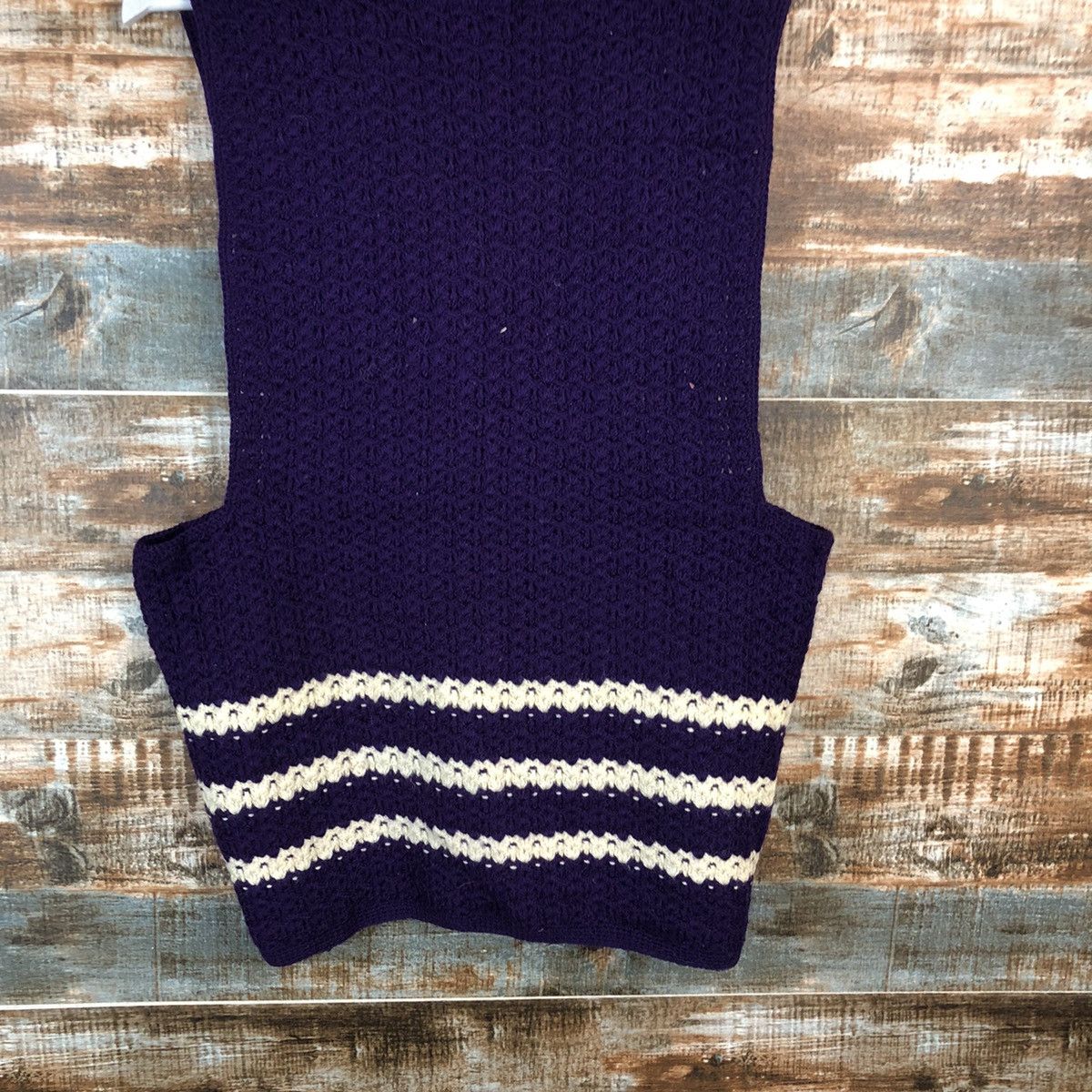 Homespun Knitwear × Japanese Brand × Vintage Japanese Brand Dark Purple Knitwear Vest #A2249 Size M / US 6-8 / IT 42-44 - 14 Thumbnail