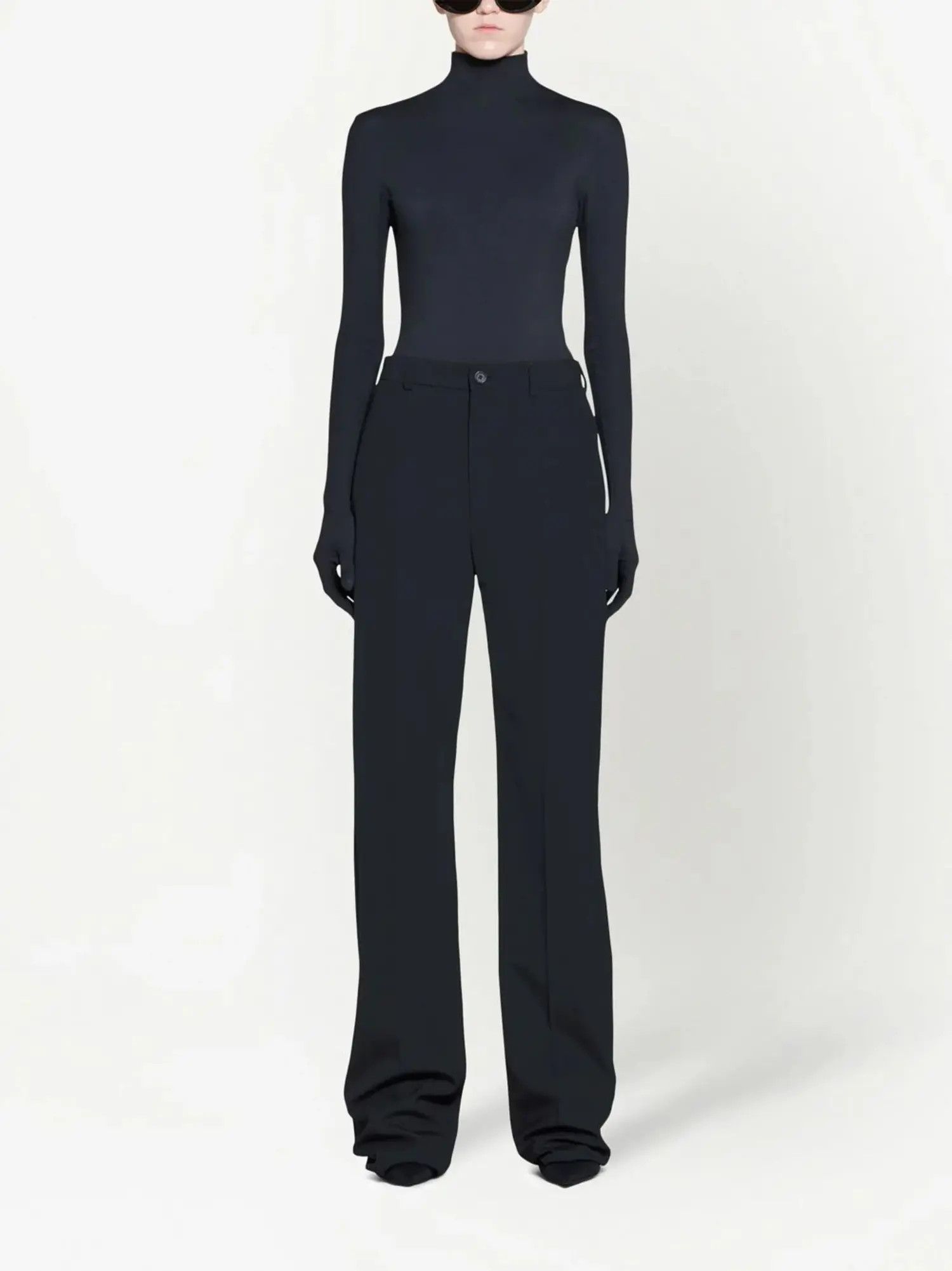 Balenciaga o1in1g1024 Minimal Large Fit Pants in Black Size 30" / US 8 / IT 44 - 2 Thumbnail