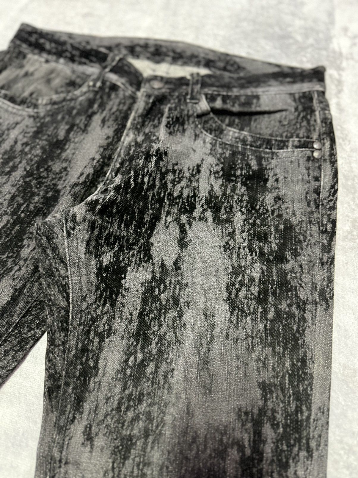 GOSTAR DE FUGA × Japanese Brand × Tornado Mart Custom Culture Japan Velvet-Treated Textured Flare Jeans Size US 32 / EU 48 - 11 Thumbnail
