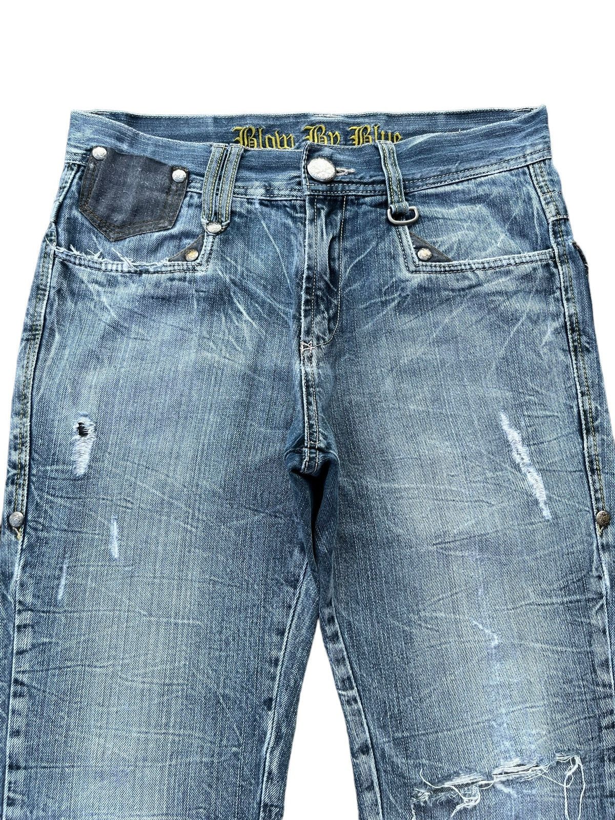 Japanese Brand × Seditionaries Vintage Japanese Brand Blow by Blue Punk Distressed Jeans Size US 31 - 3 Thumbnail