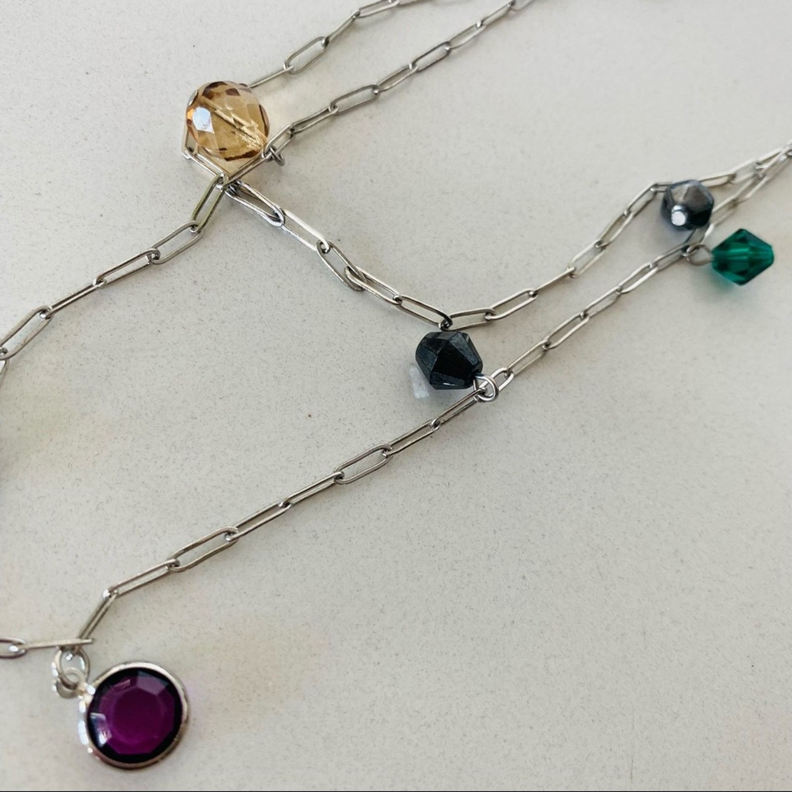 Nordstrom NORDSTROM VINTAGE Silver Layer Multi Beaded Necklace Jewelry Size ONE SIZE - 3 Thumbnail