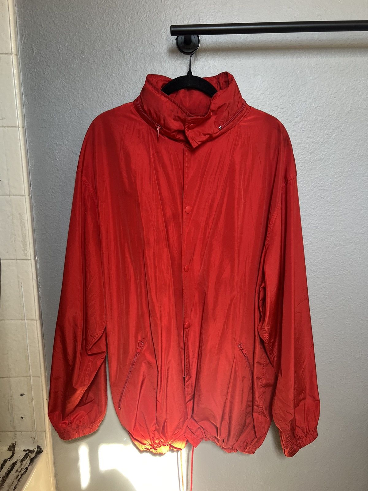 image of Balenciaga Rain Jacket/wind Breaker in Red, Men's (Size Medium)