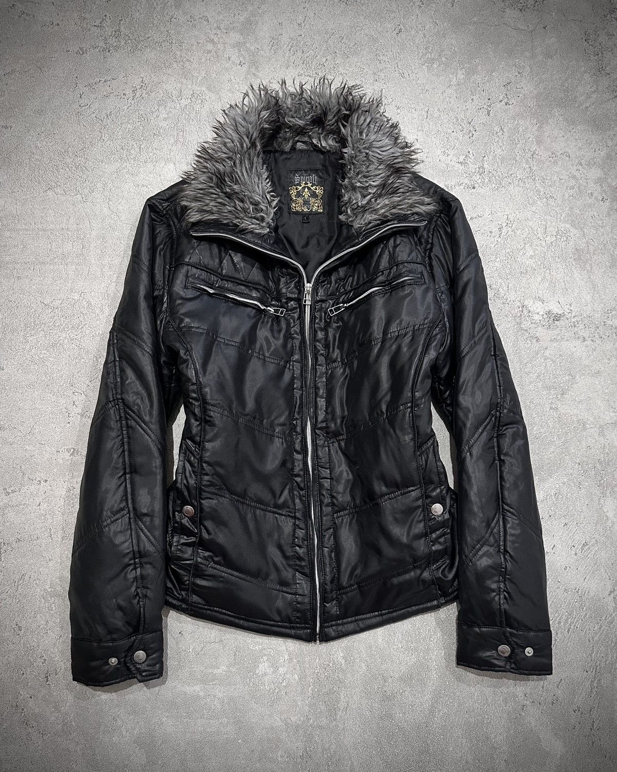 Japanese Brand Vkei Steelo Faux Fur Riders Jacket Kmrii