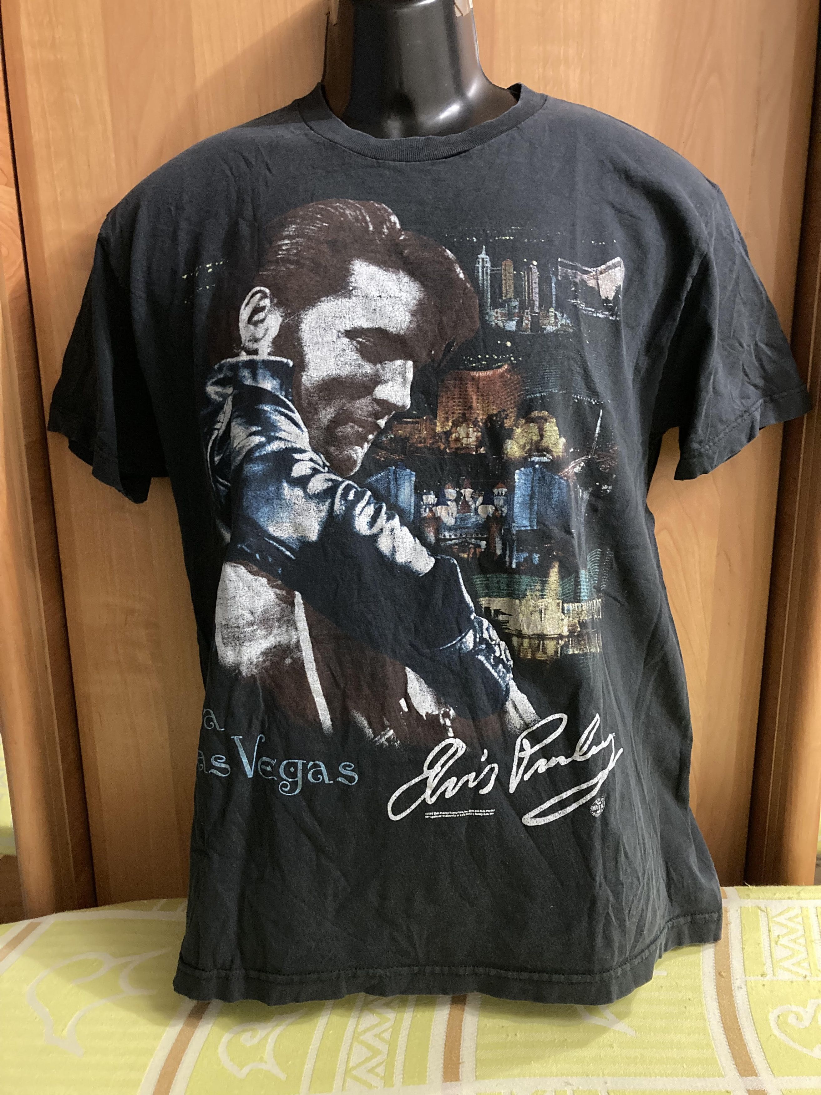 Band Tees × Vintage Vintage 1997 Elvis Presley Viva Las Vegas T-Shirt Size US L / EU 52-54 / 3 - 1 Thumbnail