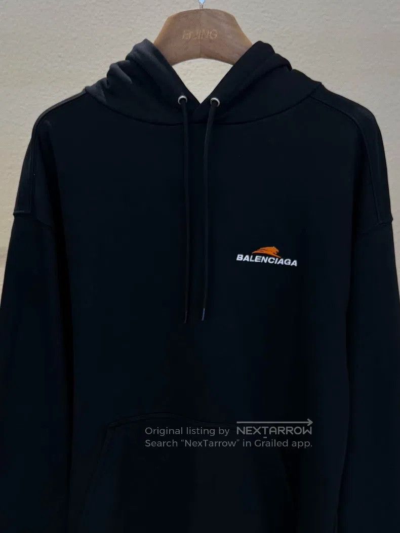 Balenciaga Balenciaga Logo Embroidered Hooded Sweatshirt Size US XS / EU 42 / 0 - 2 Thumbnail