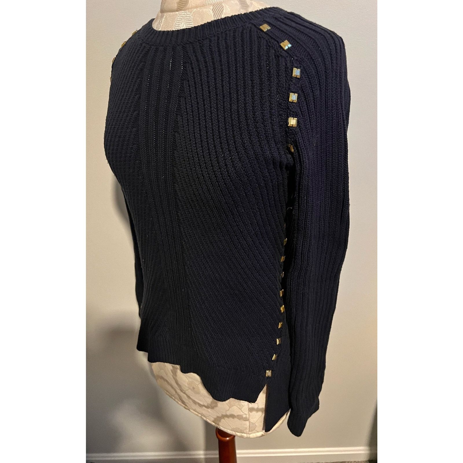 Michael Kors Michael Kors Long Sleeve Studded Crewneck Sweater Medium Size M / US 6-8 / IT 42-44 - 2 Thumbnail