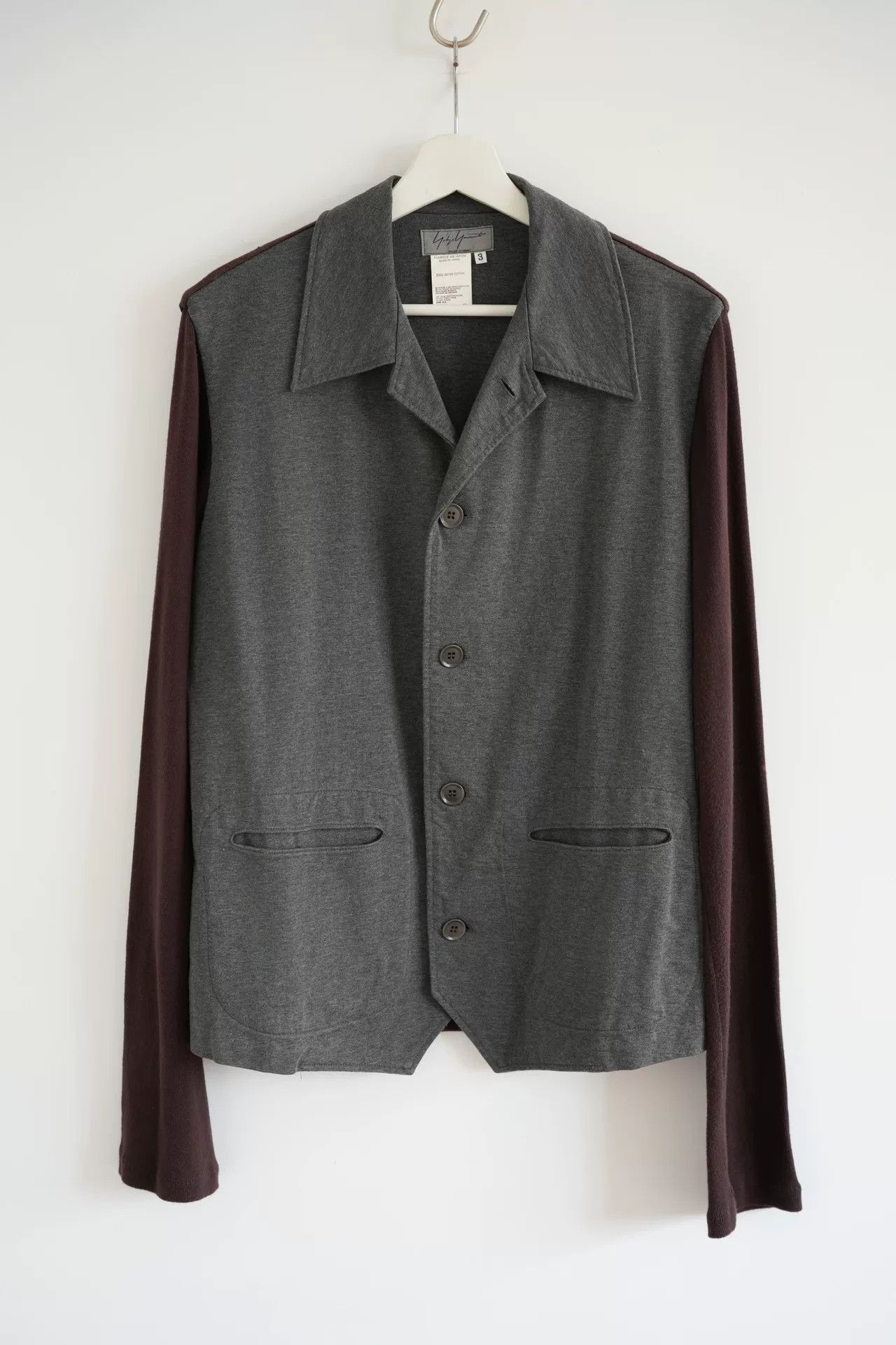 Yohji Yamamoto gray and brown patchwork shirt Size US M / EU 48-50 / 2 - 1 Thumbnail