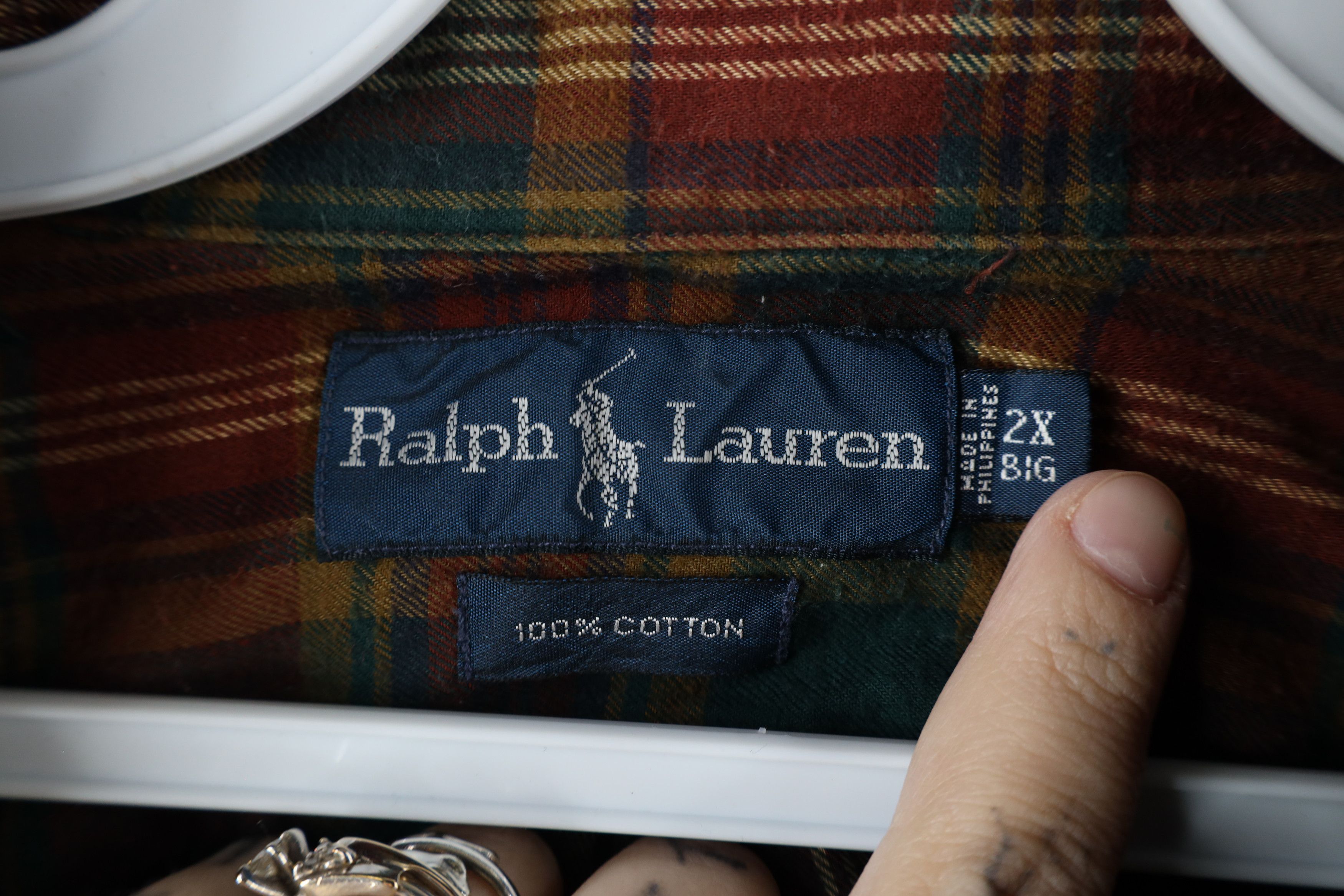 Ralph Lauren × Vintage Vintage 90s Ralph Lauren Flannel Collared Button Down Shirt Size US XXL / EU 58 / 5 - 7 Thumbnail