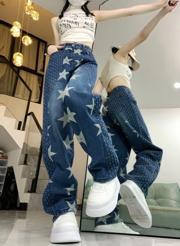 Japanese Brand × Jean Washed Patchwork Star Printed Design Jeans Size US 30 / EU 46 - 6 Thumbnail