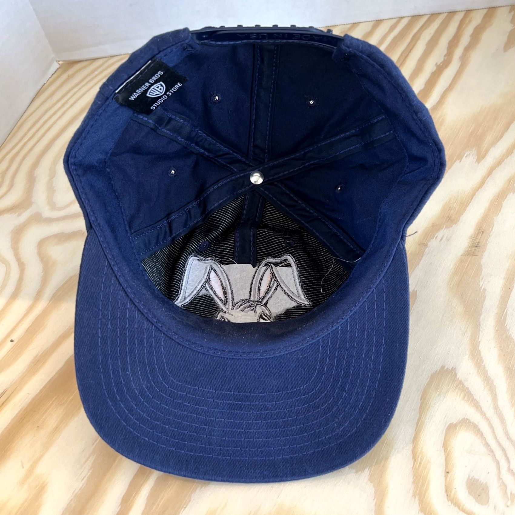 Vintage VINTAGE Warner Bros Bugs Bunny Looney Toon Blue Snapback Hat USA Adjustable Trucker Cap 1989 Mens/Womens? Size ONE SIZE - 6 Thumbnail