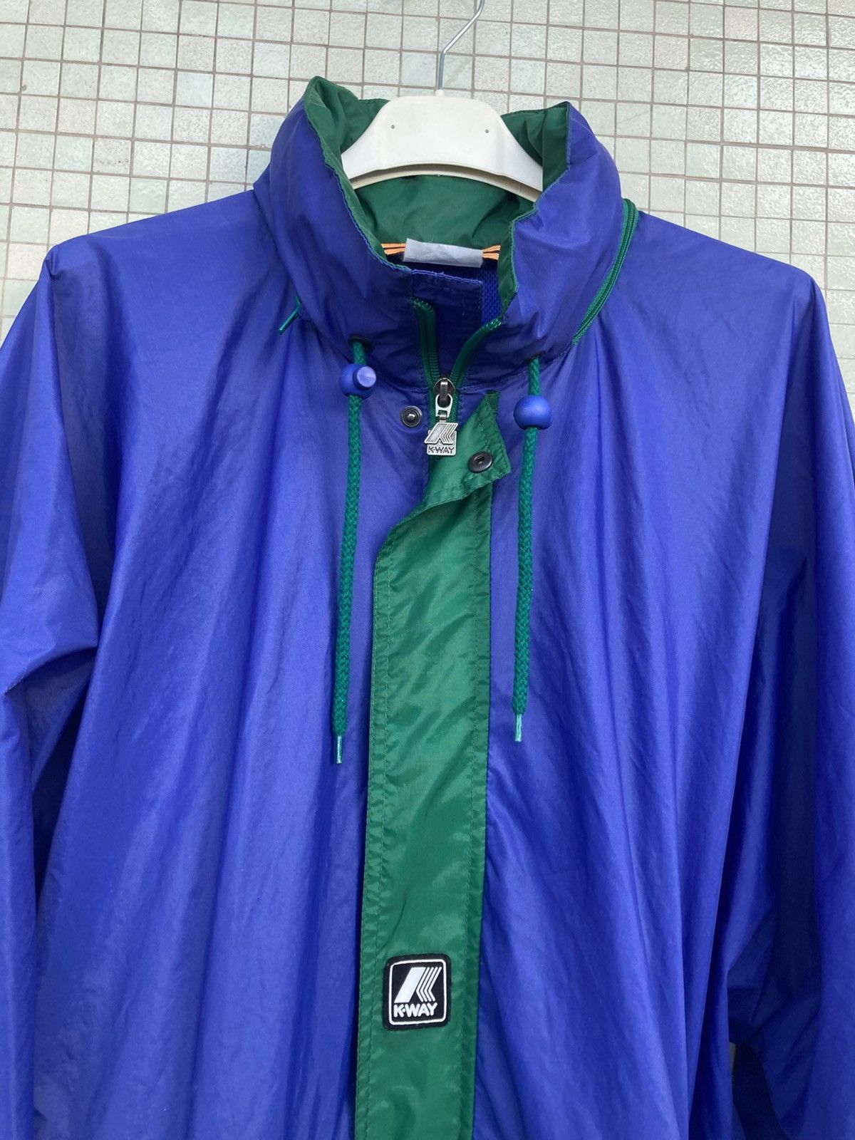 K-Way Green and blue K-way windbreaker Size US L / EU 52-54 / 3 - 2 Thumbnail