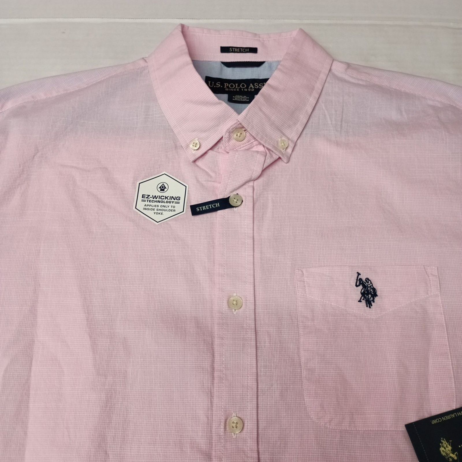 U.S. Polo Assn. U.S. Polo Assn. Button Woven Shirt Men's L Pink Checkered Size US L / EU 52-54 / 3 - 3 Thumbnail