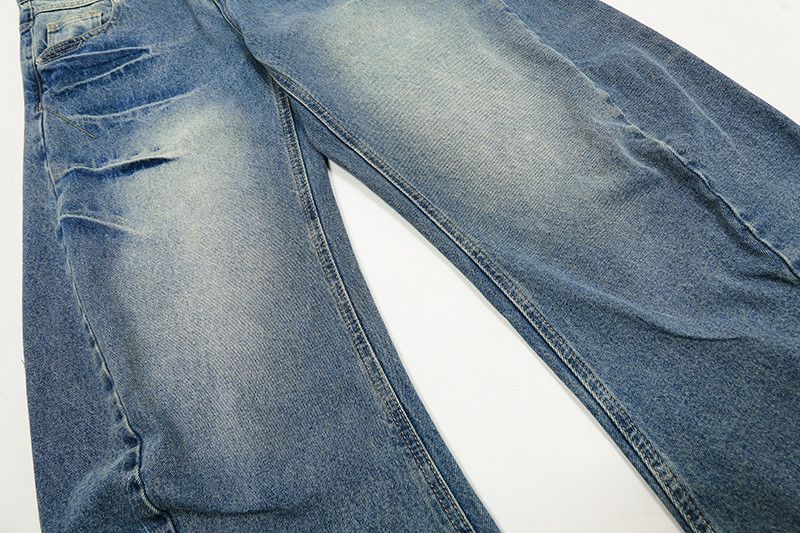 Vintage Men's American Retro Washed Curved Wide-Leg Jeans Size US 32 / EU 48 - 5 Thumbnail