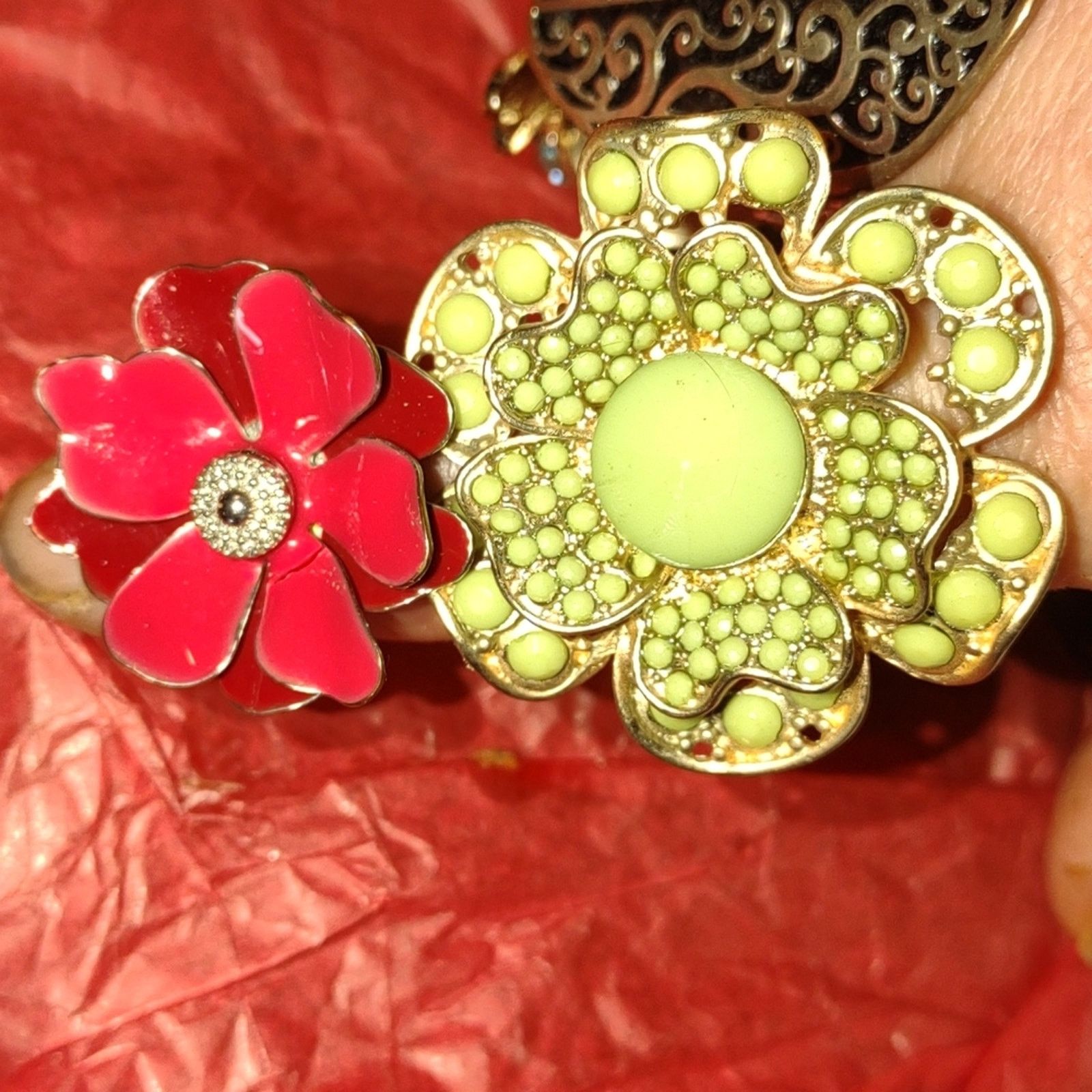 Vintage Four BEAUTIFUL Costume stretch Rings $15ea or all 4 for $40 Size ONE SIZE - 3 Thumbnail