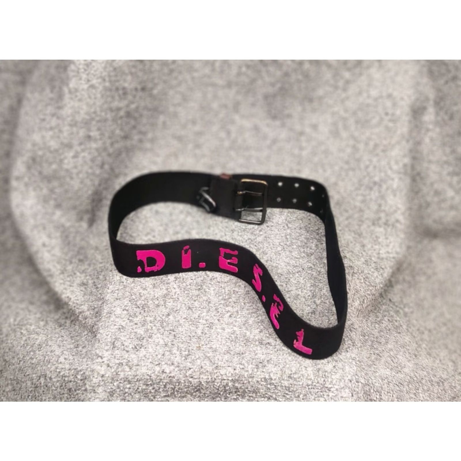 Diesel VINTAGE Diesel Chunky Belt Black Logo Y2k Style Men Belt Elegant 90s Designer Adjustable Buckle Leather Cotton One Size GIft Size ONE SIZE - 3 Thumbnail