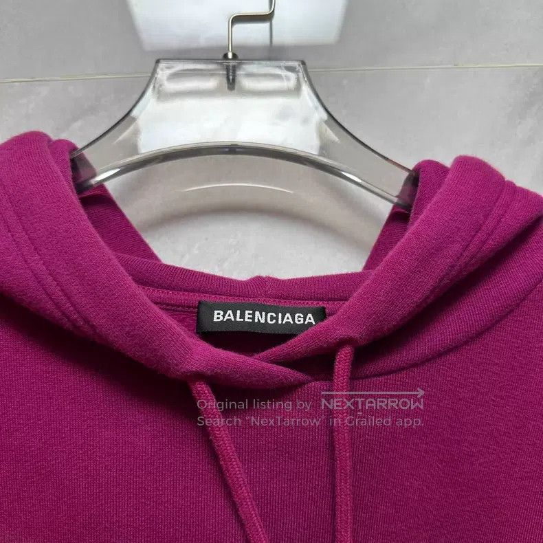 Balenciaga Balenciaga Purple Red Buckle Hooded Sweatshirt Size US M / EU 48-50 / 2 - 4 Thumbnail