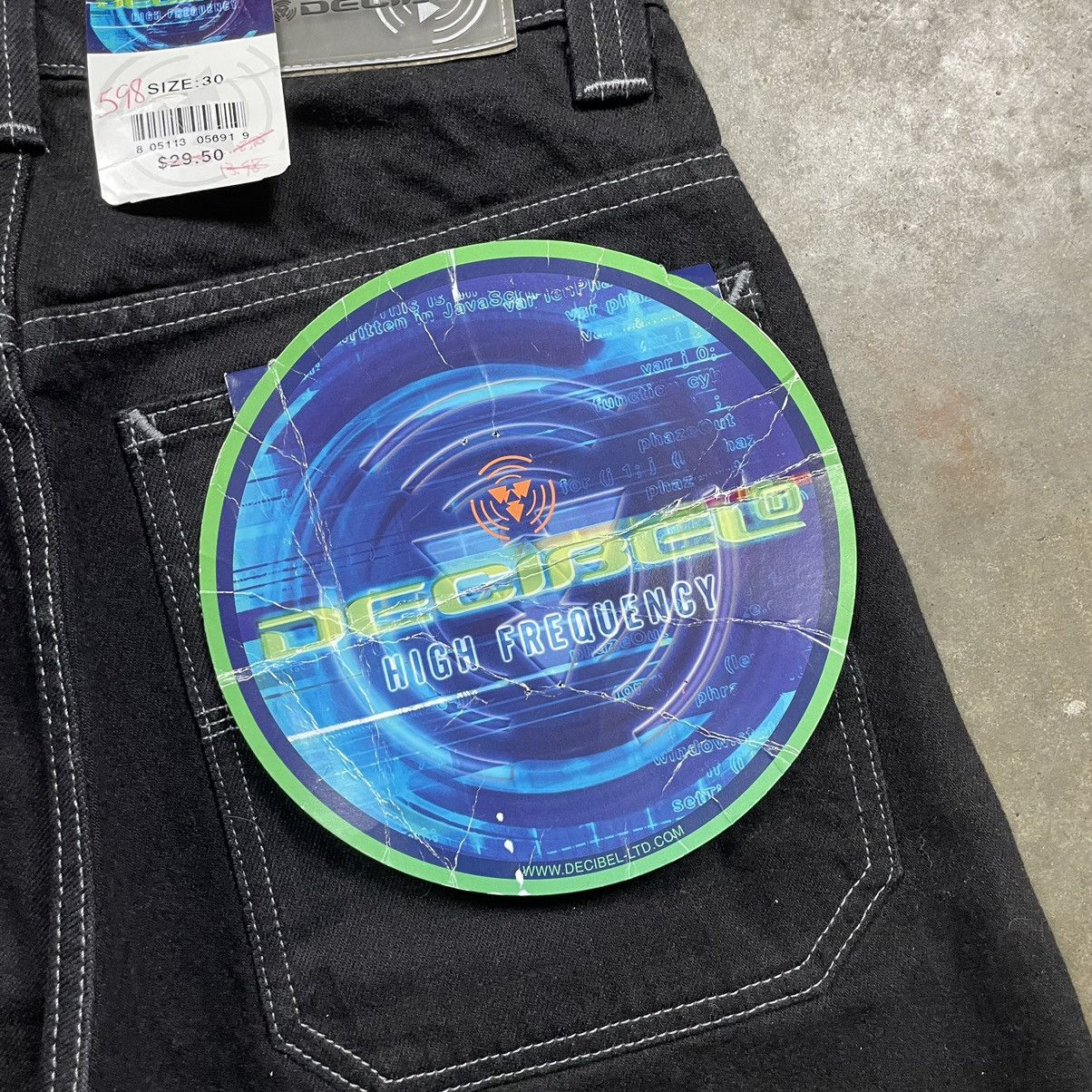 JNCO Vintage 90s Decibel Black Baggy Grunge Skater Jorts Size US 30 / EU 46 - 3 Thumbnail