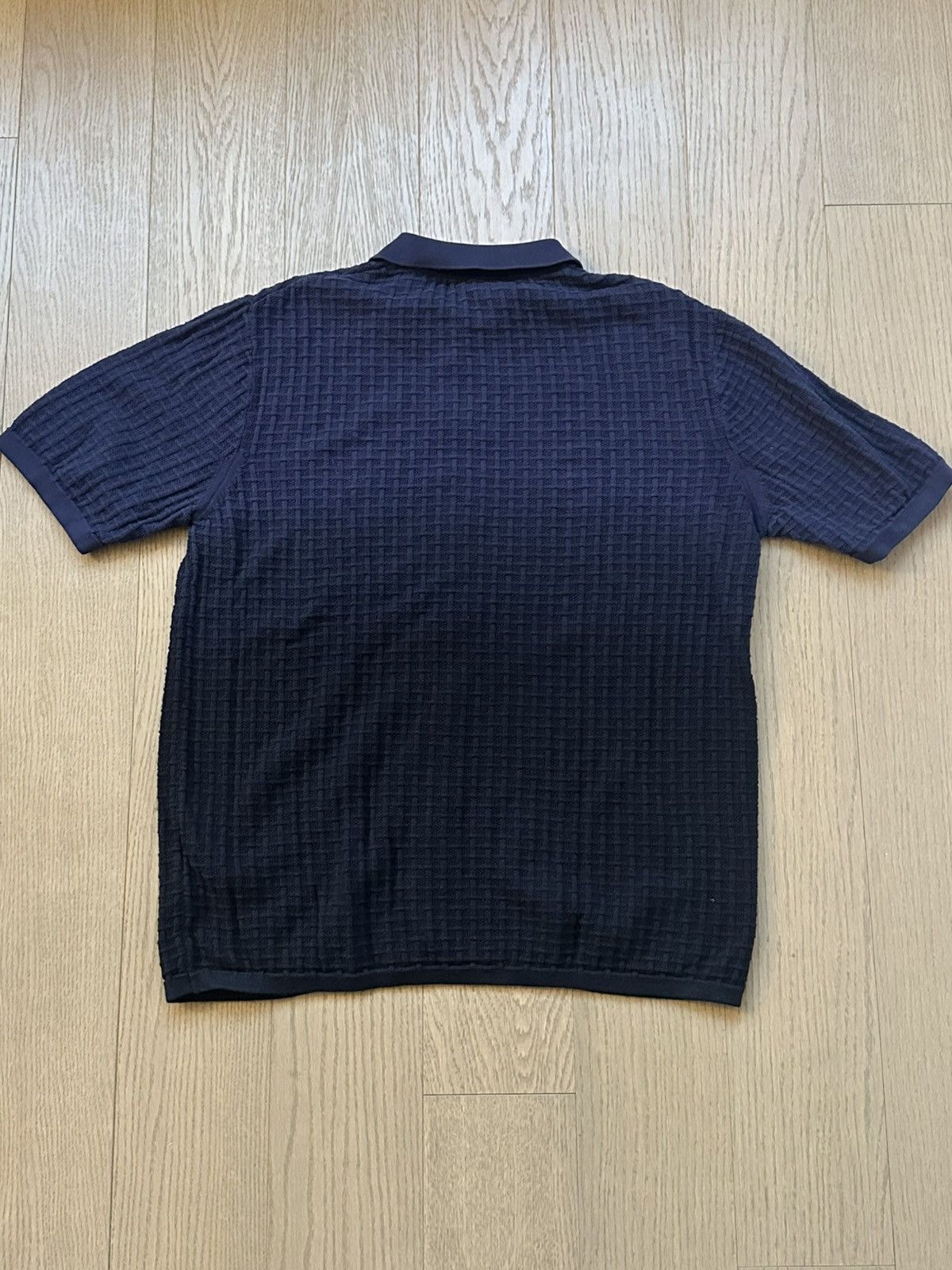 Percival Dark Blue Dip Dab Knit Polo Size US M / EU 48-50 / 2 - 2 Thumbnail