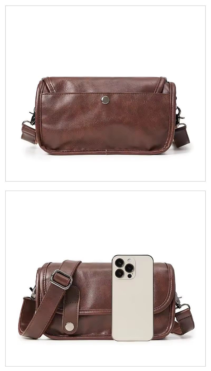 Leather Retro Leather Shoulder Bag Size ONE SIZE - 4 Thumbnail