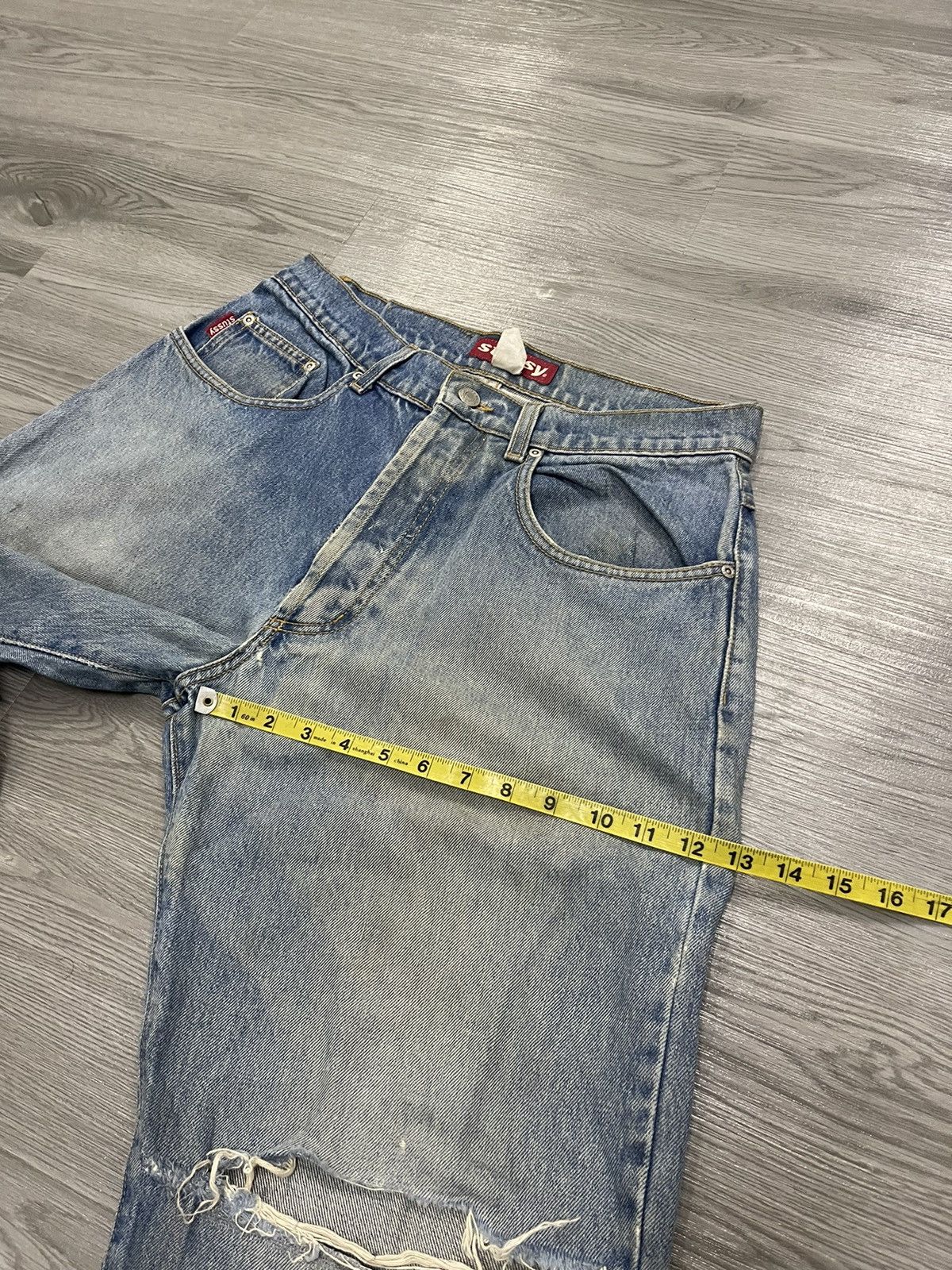 Stussy Stussy Made In USA grunge distressed denim Size US 33 - 17 Thumbnail