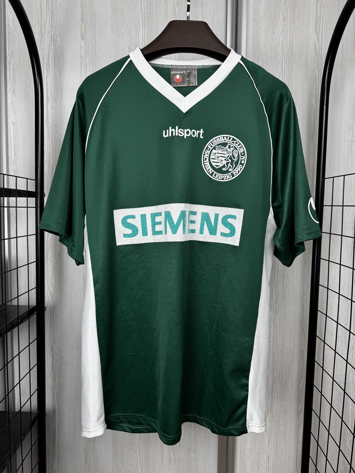 Other uhlsport vintage FC Sachsen Leipzig #13 match worn jersey Size US XL / EU 56 / 4 - 2 Thumbnail